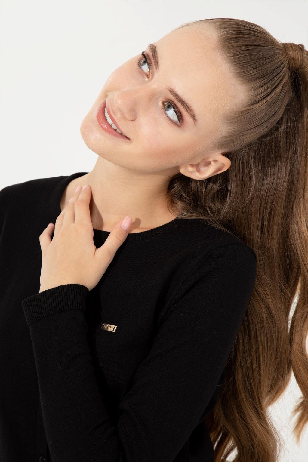 Женский черный базовый трикотажный кардиган Неожиданная скидка в корзине - U.s. polo assn фото 3