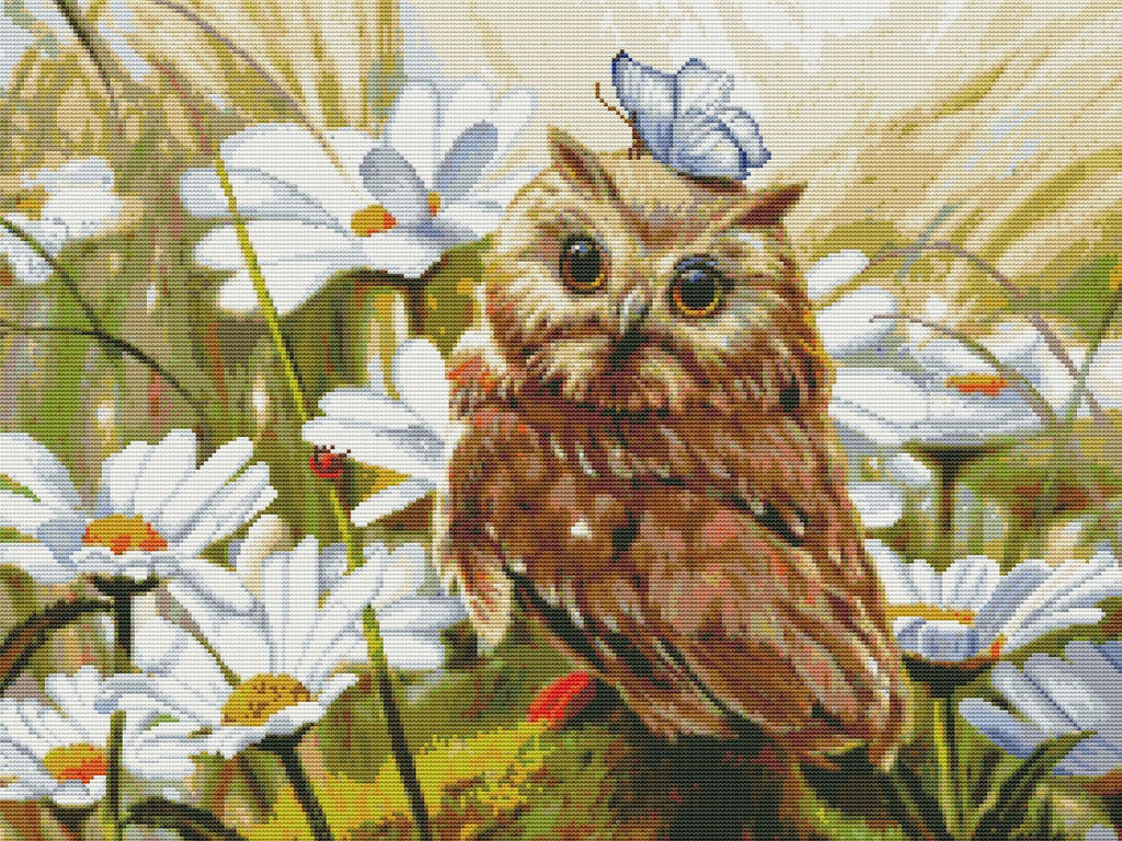 Вышивка крестиком 40х50см, Сова