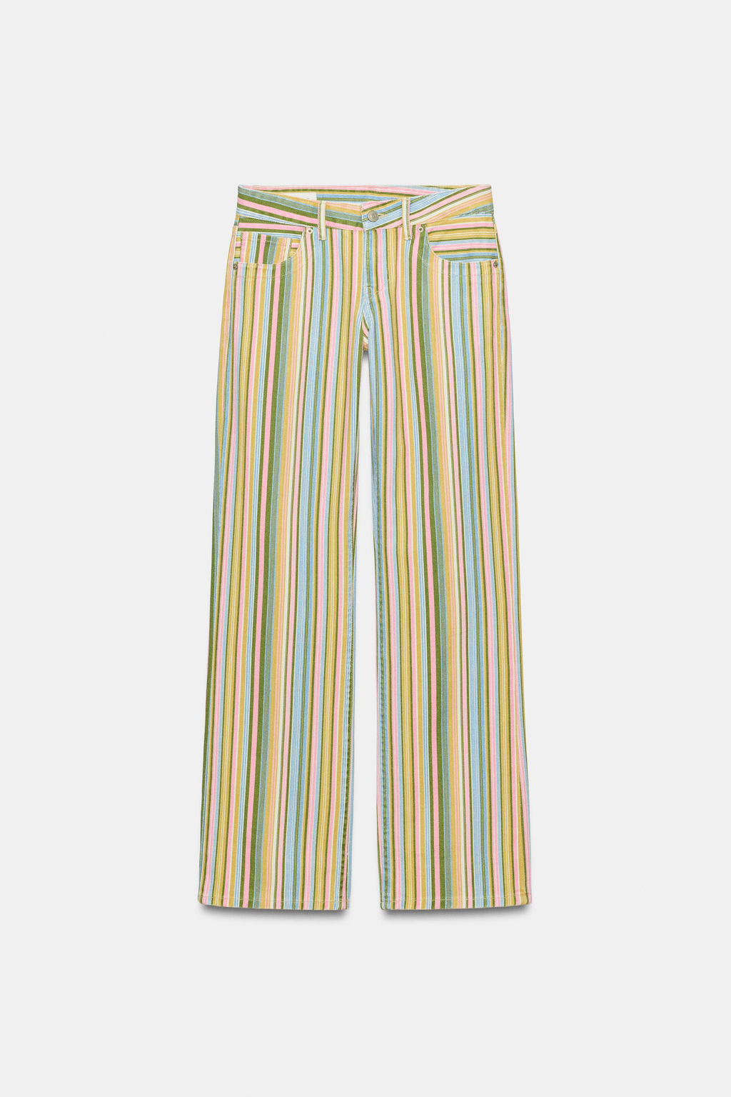 JEANS TRF WIDE LEG TIRO BAJO RAYAS / Rayas - Zara фото 6