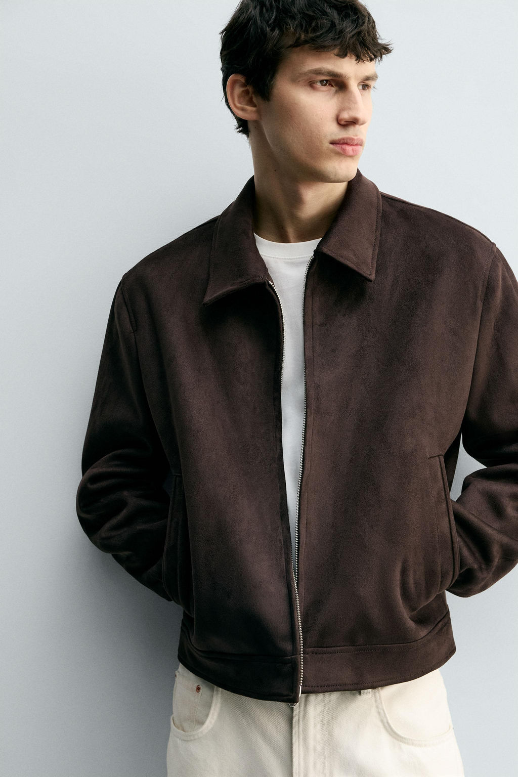 FAUX SUEDE REGULAR FIT JACKET - Zara фото 5