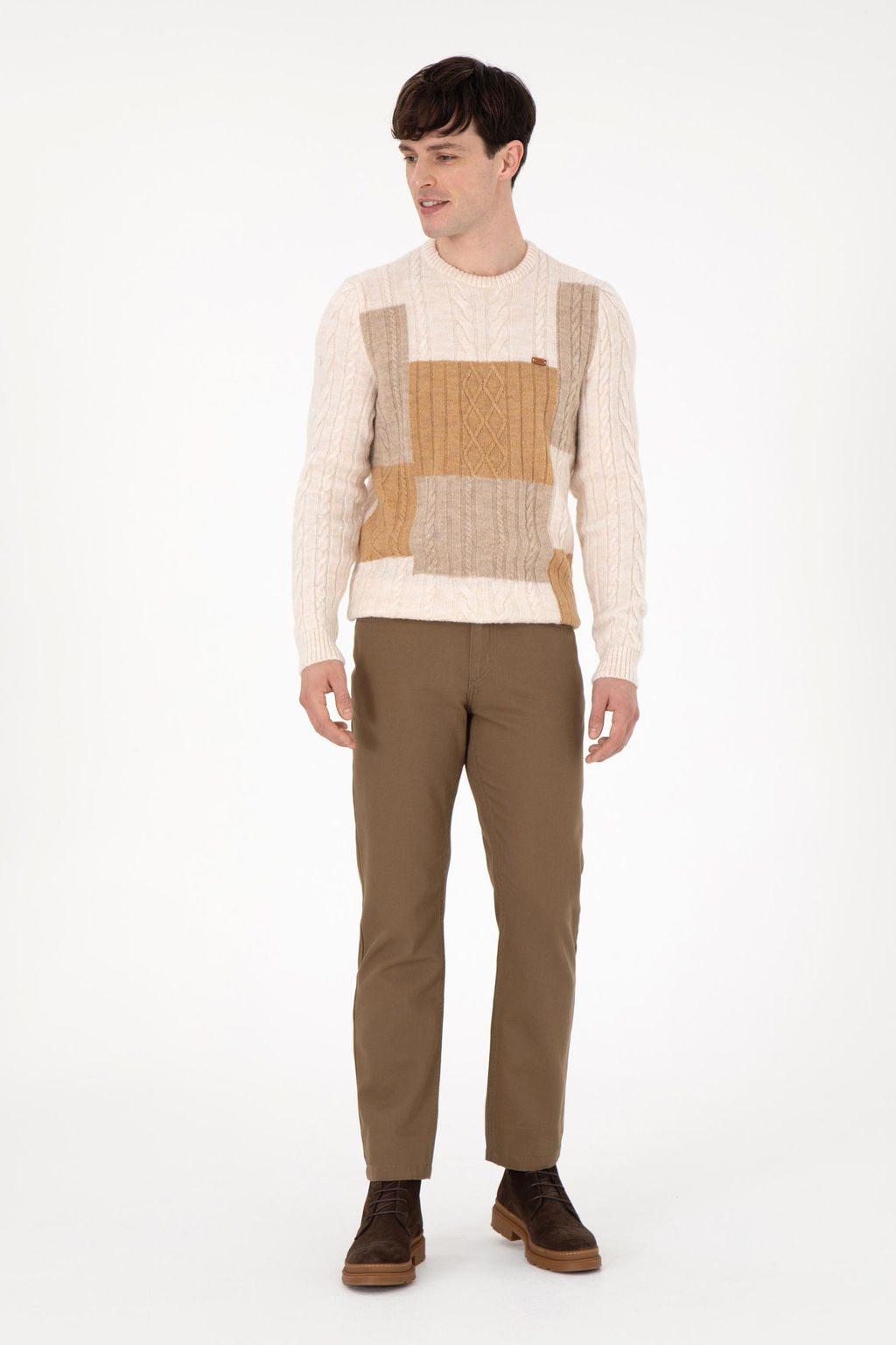 Erkek Regular Fit Bisiklet Yaka Krem Kazak - U.s. polo assn фото 4
