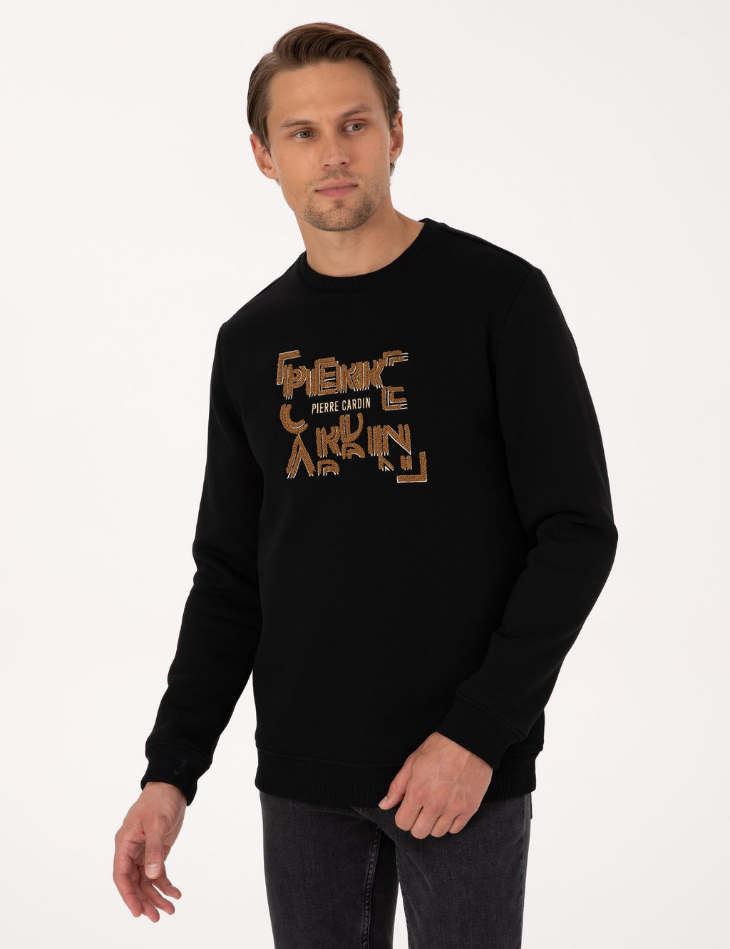 Siyah Regular Fit Sweatshirt - Pierre cardin фото 3