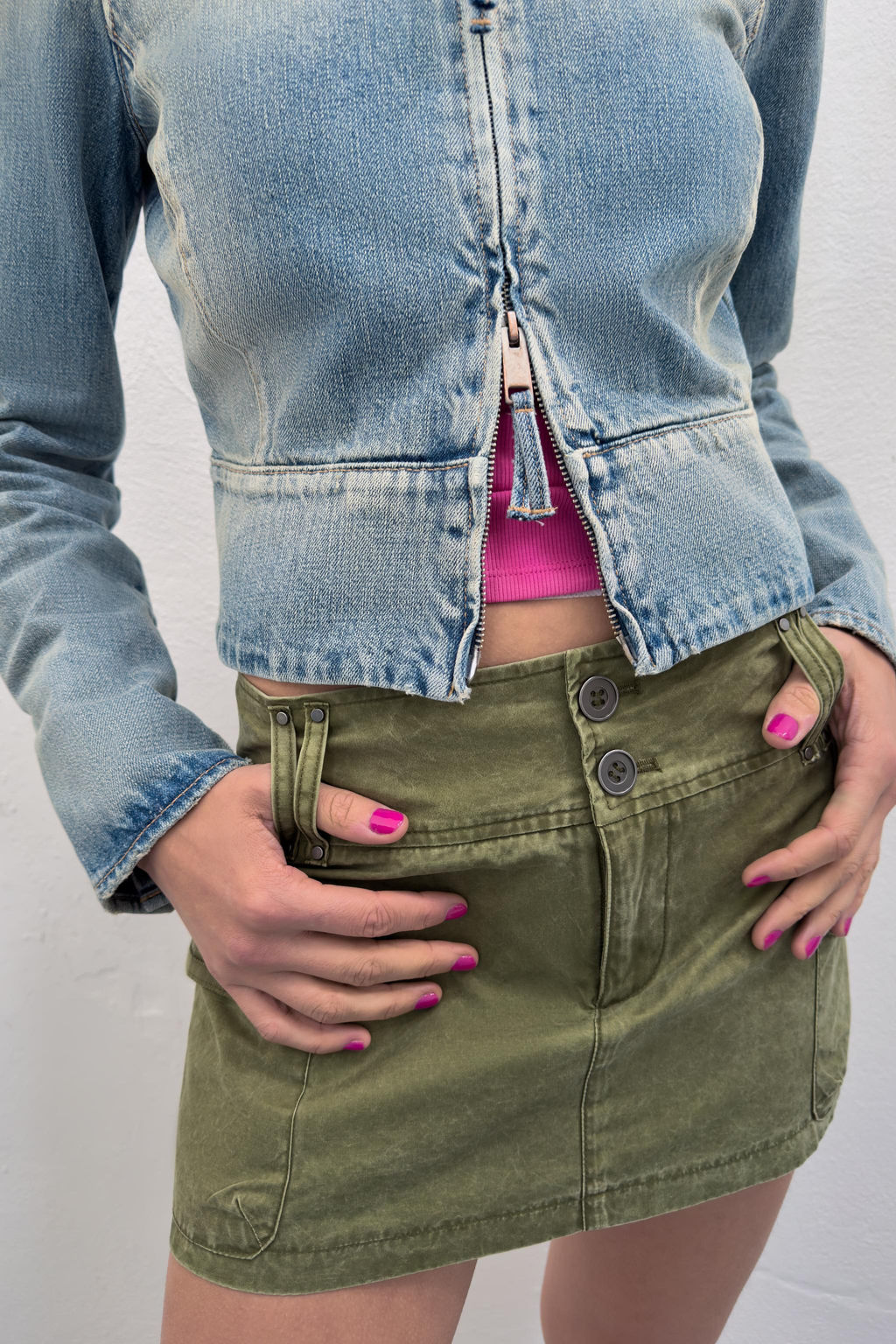 FALDA PANTAL?N BOLSILLOS / Khaki oscuro - Zara фото 4