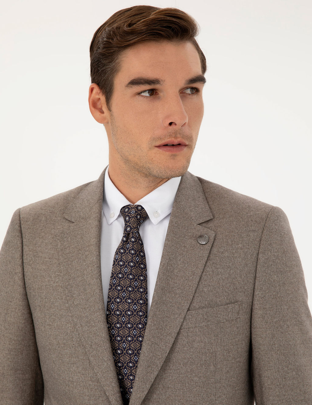 A__k Kahverengi Slim Fit Tak_m Elbise