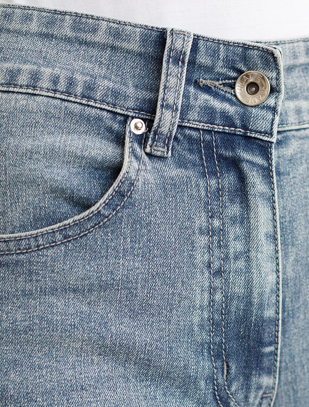 Джинсы клеш от колена из эластичного денима - Vilatte фото 3