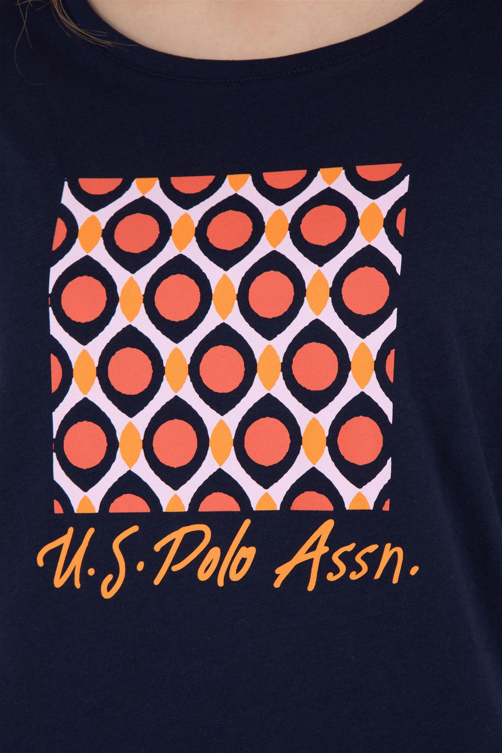 Женская темно-синяя футболка с круглым вырезом - U.s. polo assn фото 7