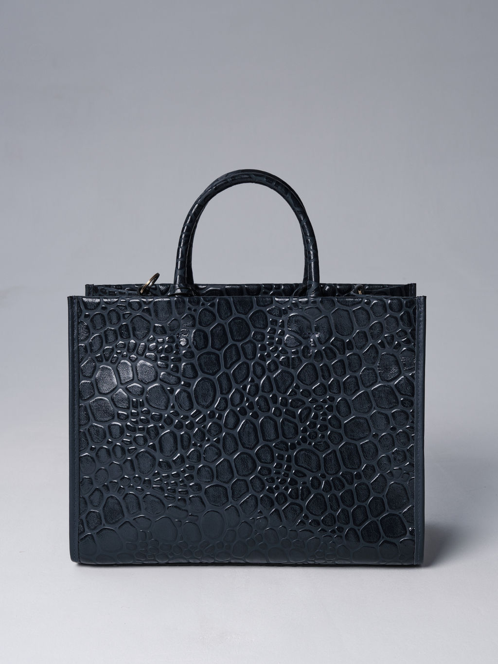 Сумка кожаная шоппер Deboro 30638 синий камень