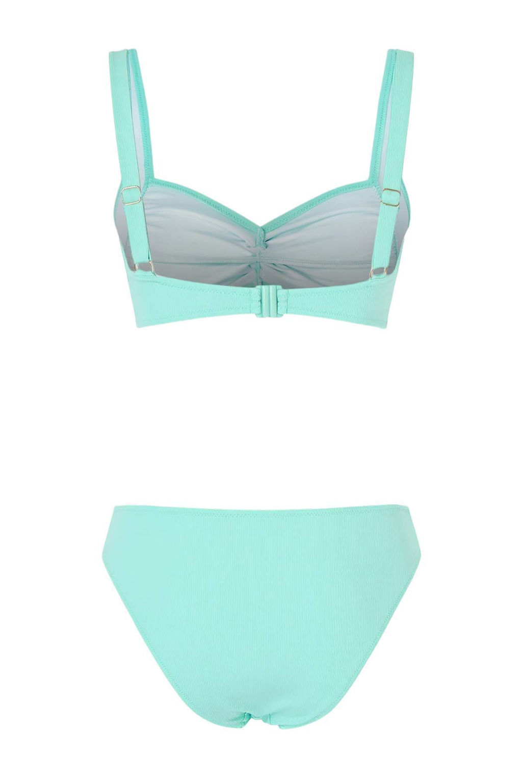 Turkuaz Bralette Kapl? Dokulu Normal Bel Regular Bikini Tak?m? TBESS26BT00058