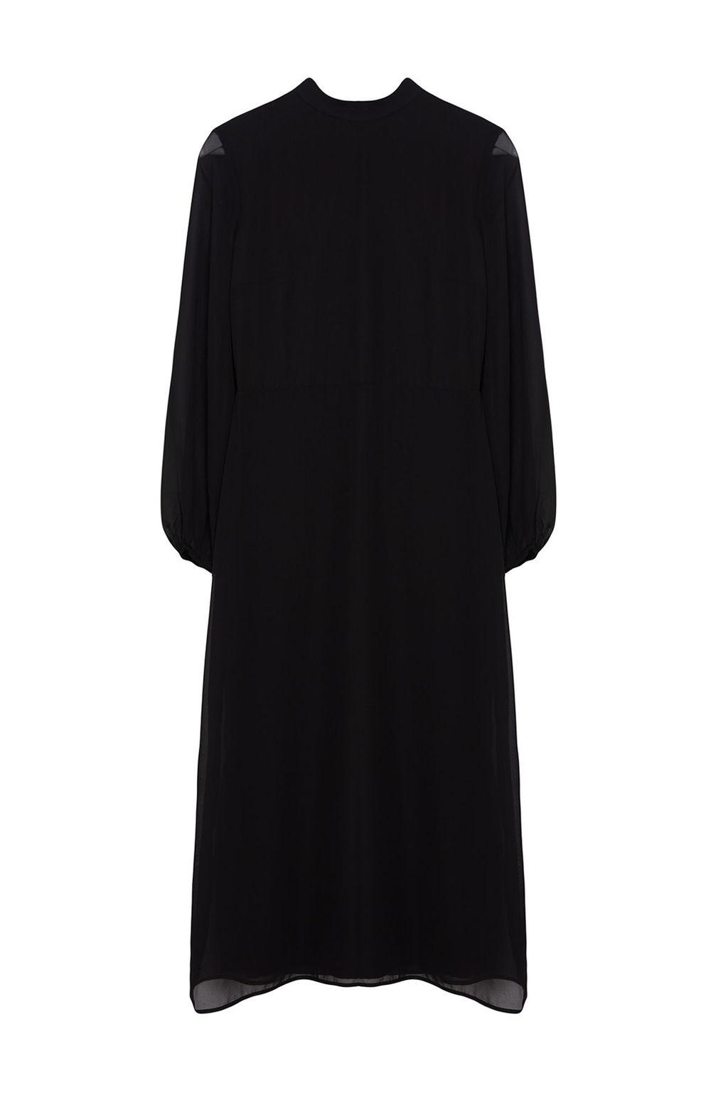 Siyah A Kesim S?rt Detayl? Astarl? Midi Sifon Dokuma K?sl?k Elbise TWOAW25EL00172 - Trendyolmilla фото 6