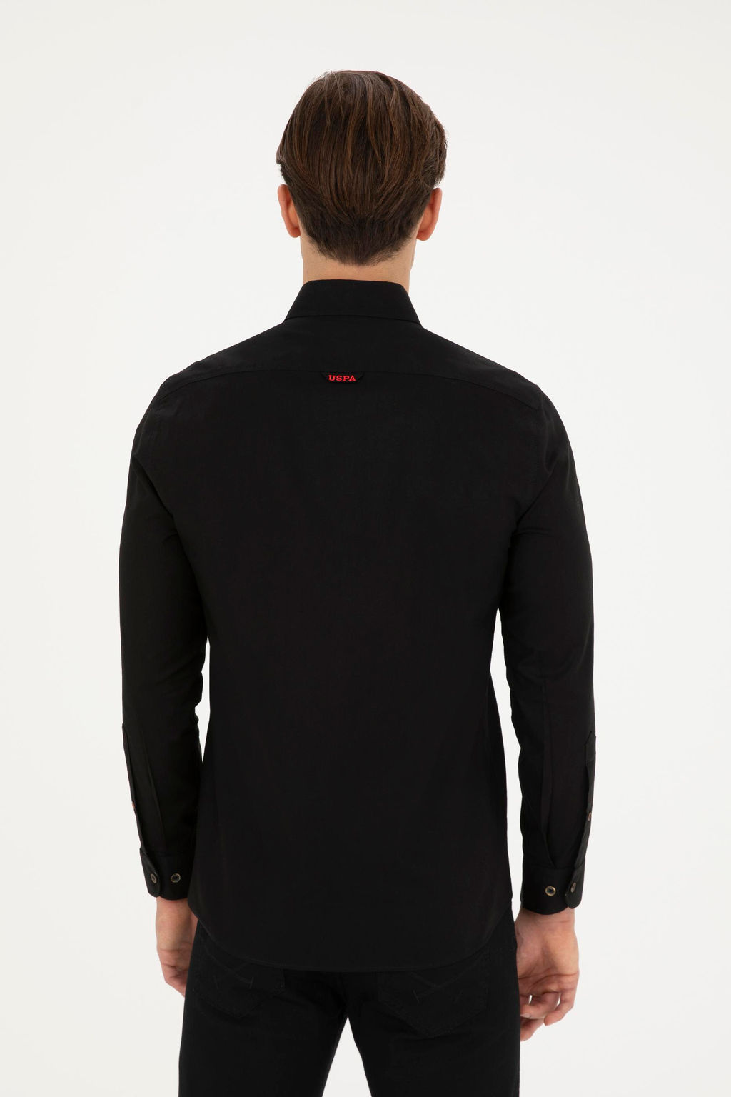 Мужская черная базовая рубашка с длинным рукавом - U.s. polo assn фото 5