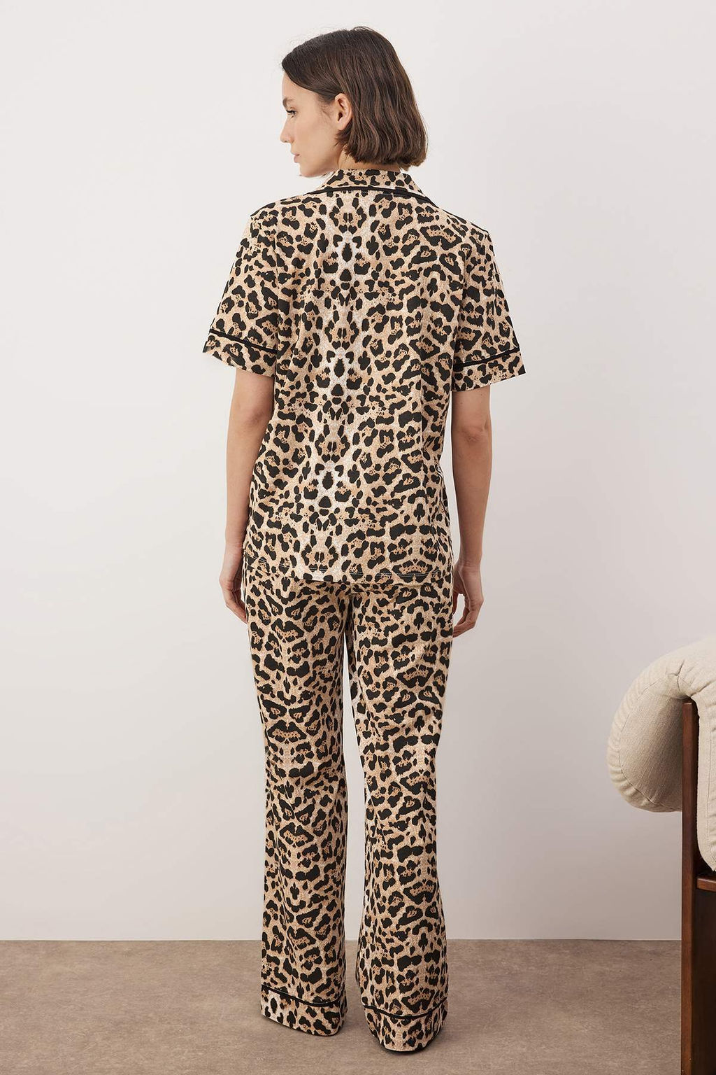 Cok Renkli %100 Pamuklu Leopar Desenli Biyeli Orme Pijama Tak?m? THMAW26PT00134 - Trendyolmilla фото 4