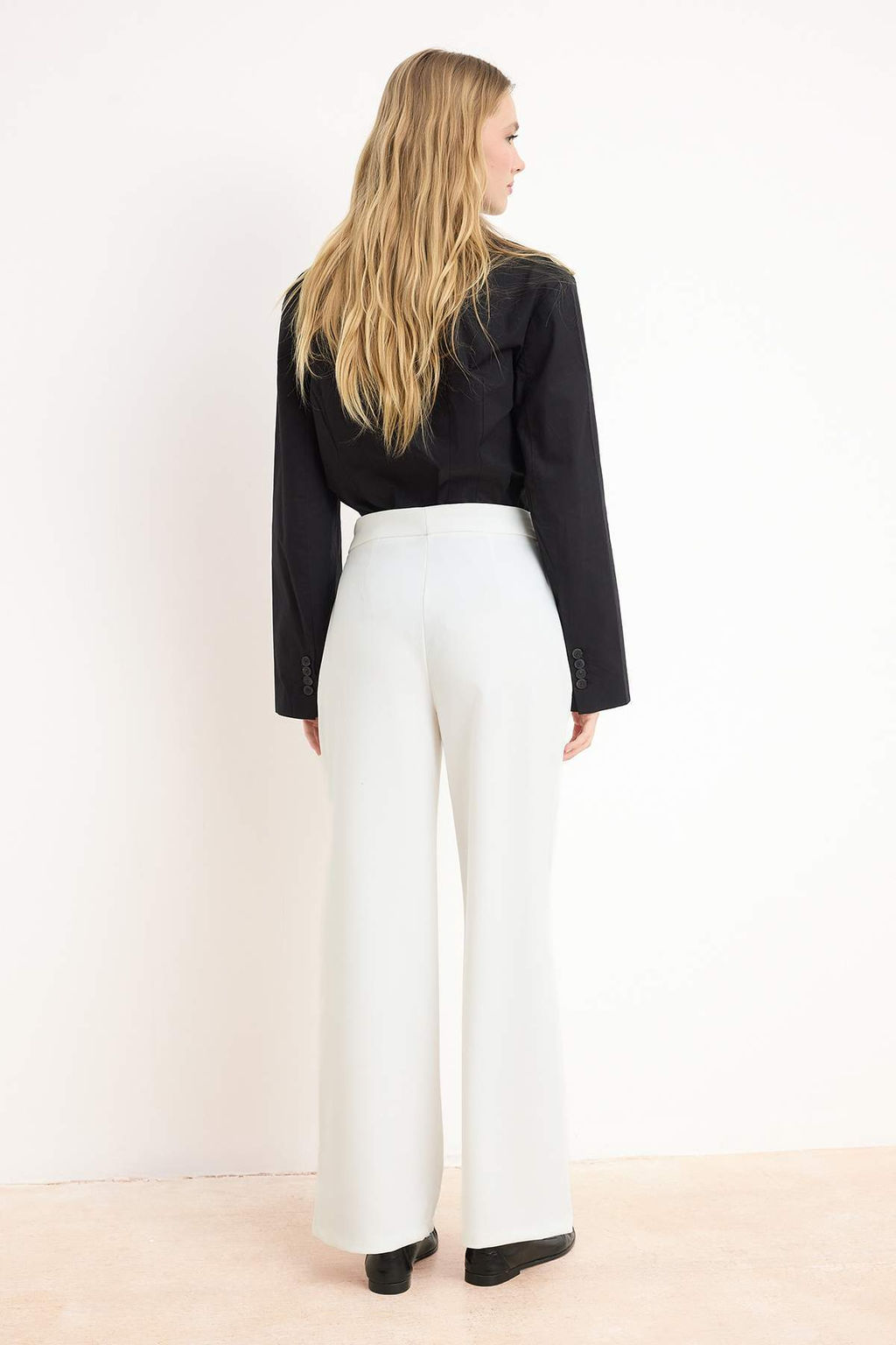 Beyaz Wide Leg/Geni_ Pa_a Dokuma Pantolon TWOAW22PL0139 - Trendyolmilla фото 10