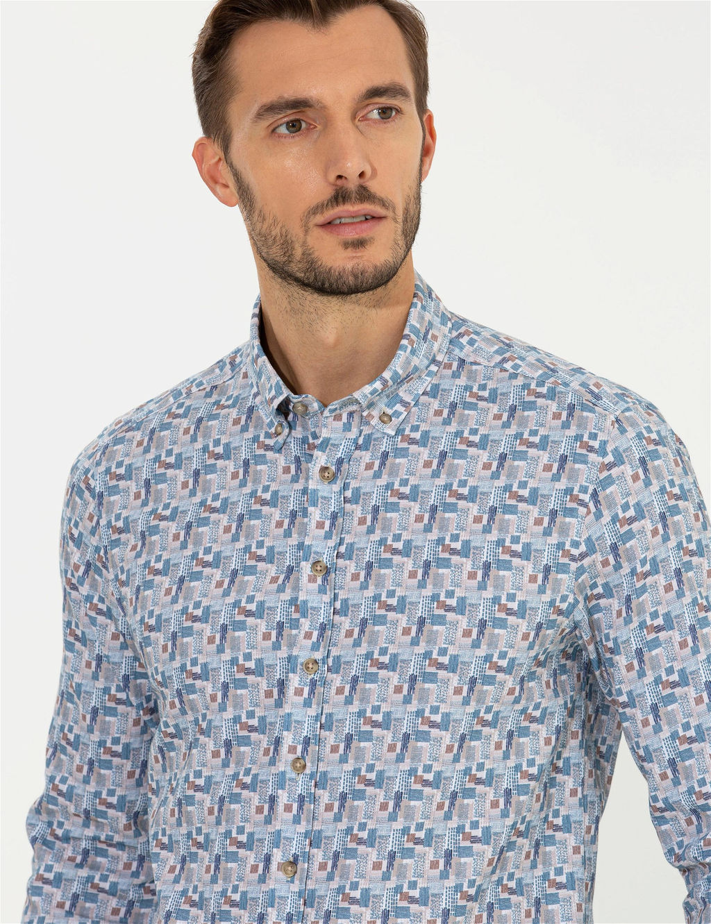 Bej Slim Fit Uzun Kollu G_mlek - Pierre cardin фото 2
