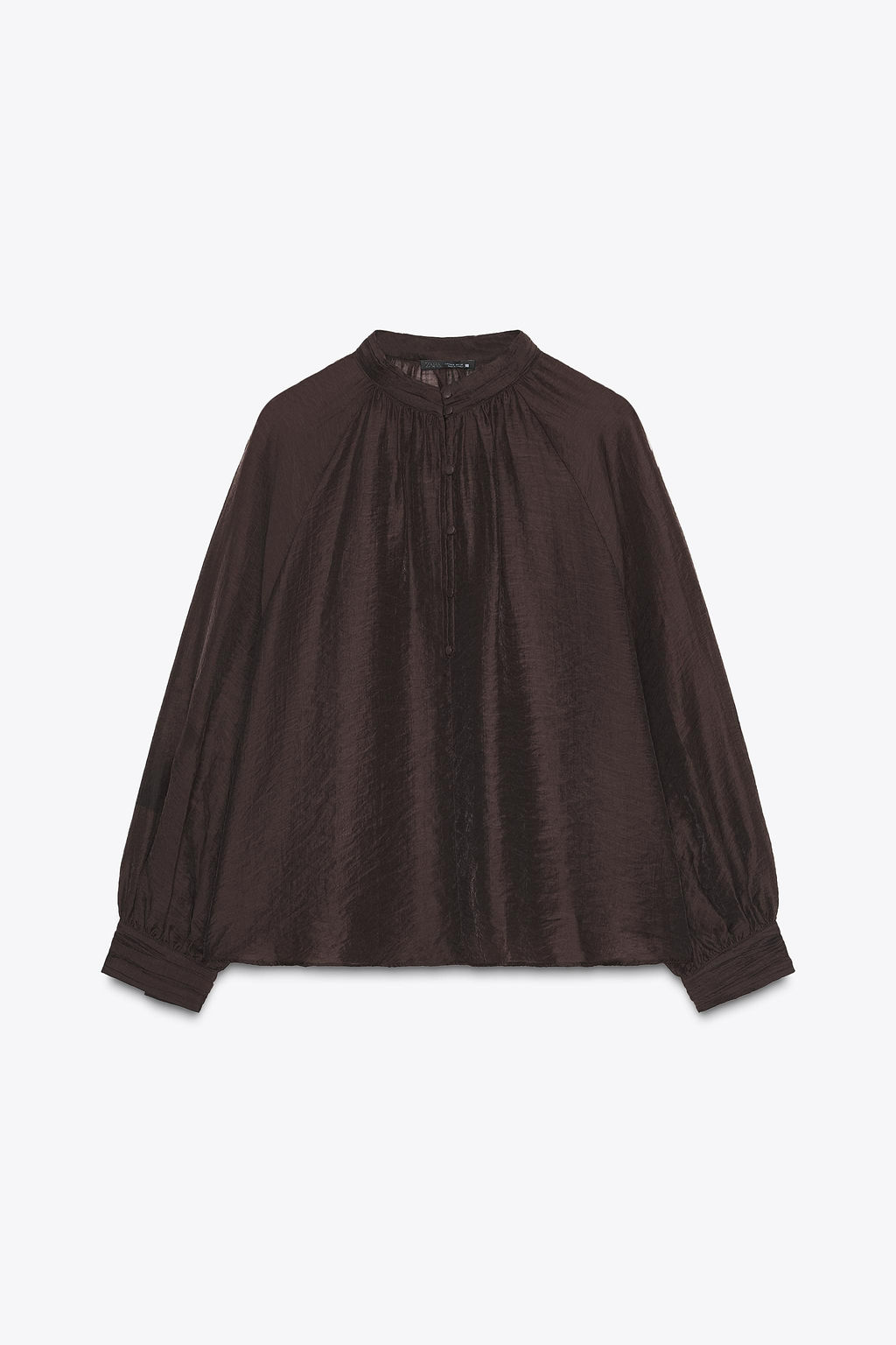 SEMI-SHEER PUFF SLEEVE BLOUSE - Zara фото 8