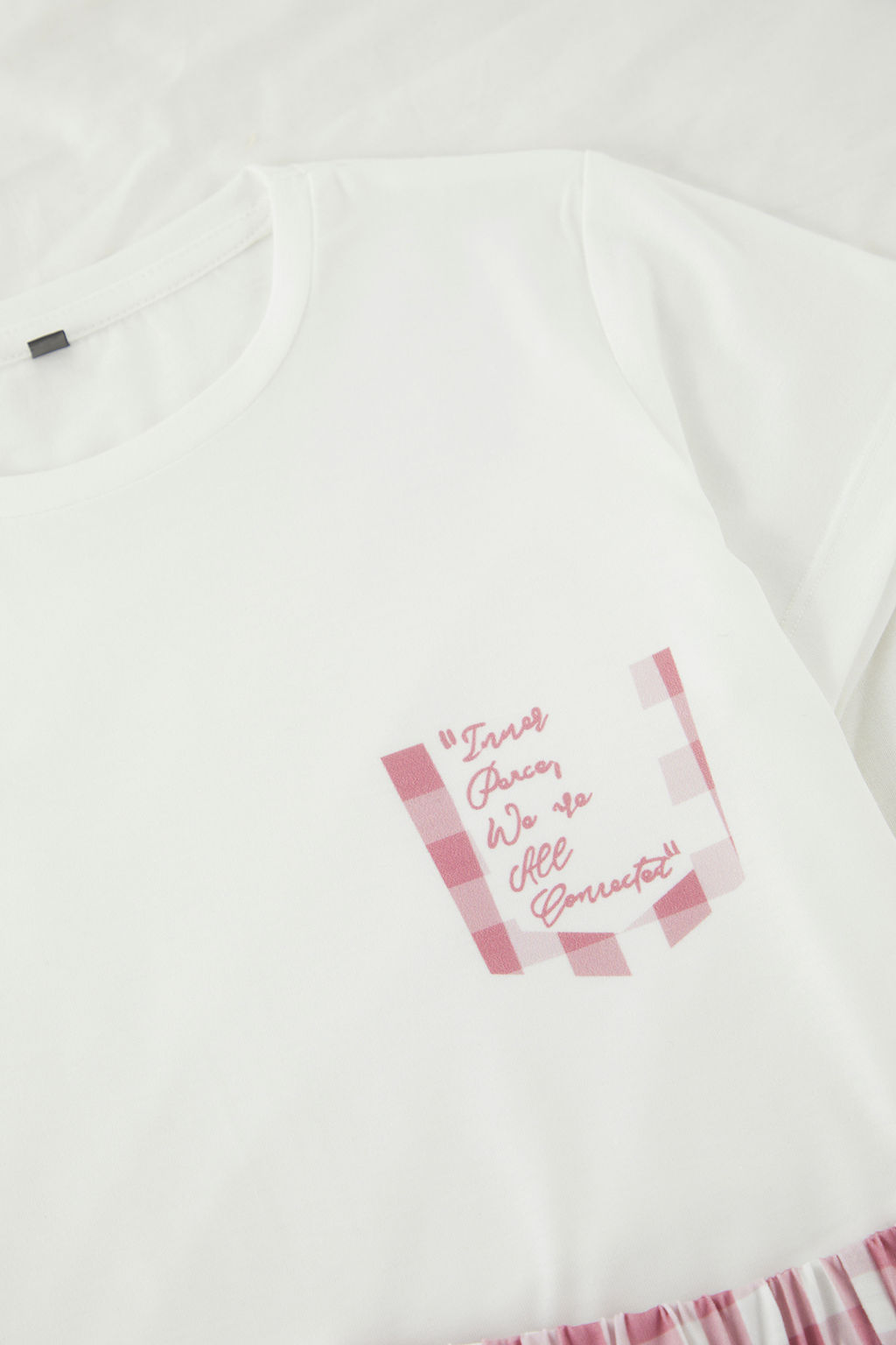 Ekru K?z Cocuk Ekoseli K?sa Kol Sortlu Orme Pijama Tak?m? TKDSS25PT00034 - Trendyolmilla фото 3