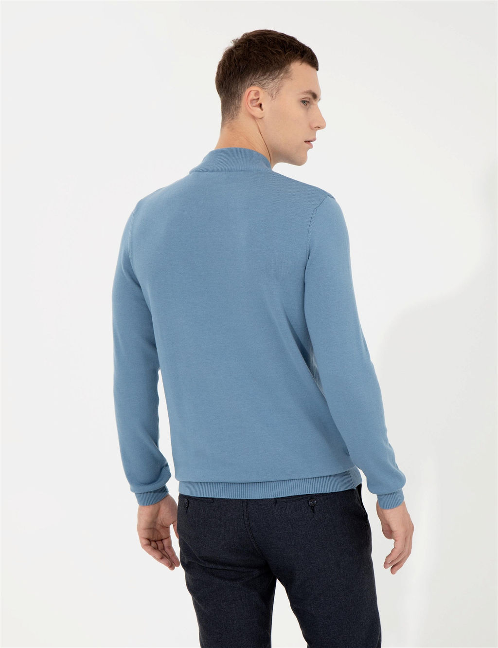 Mavi Slim Fit Yar_m Bal_k__ Yaka Basic Triko Kazak