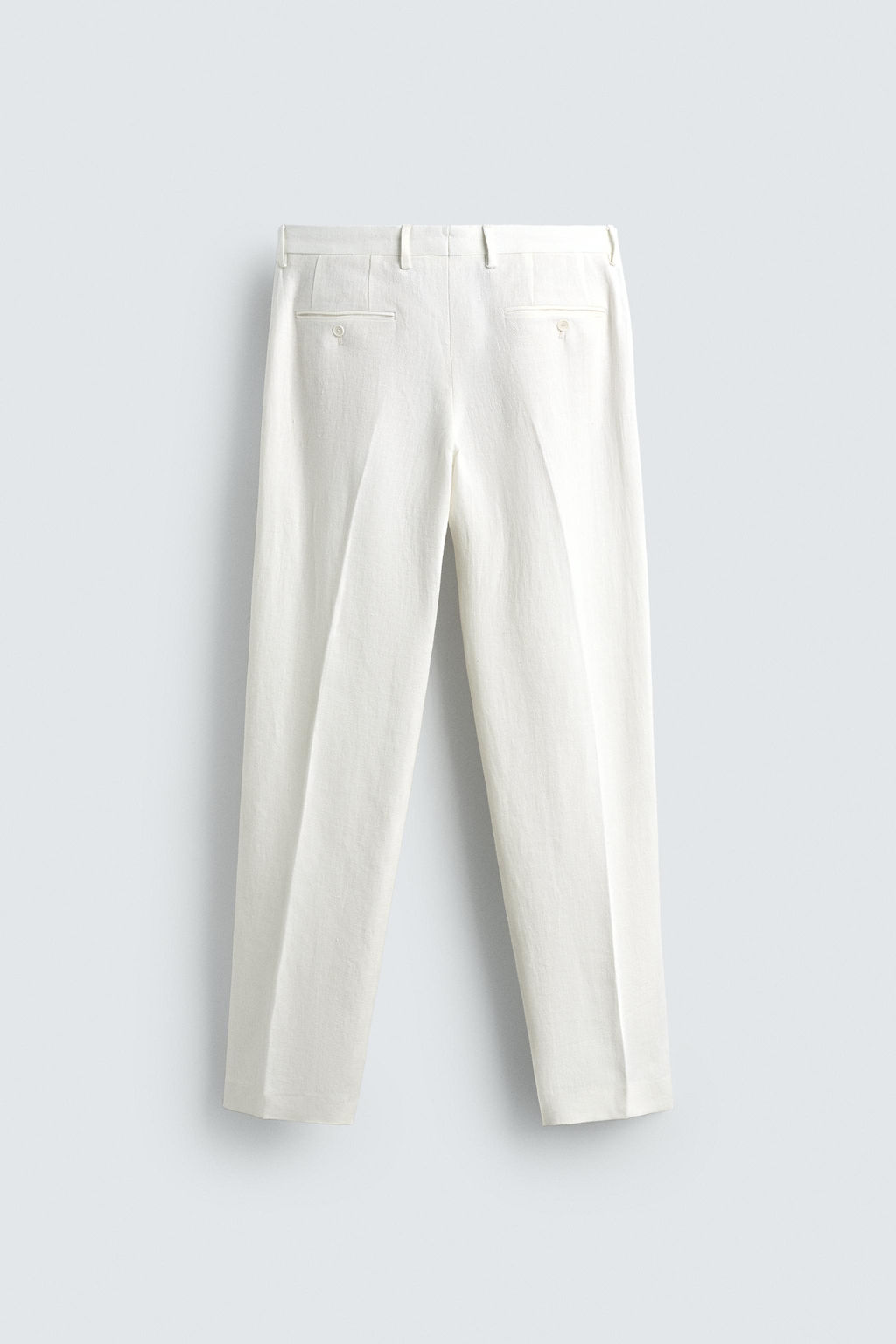 PANTAL?N PLIEGUES TRAJE 100% LINO / Blanco - Zara фото 6