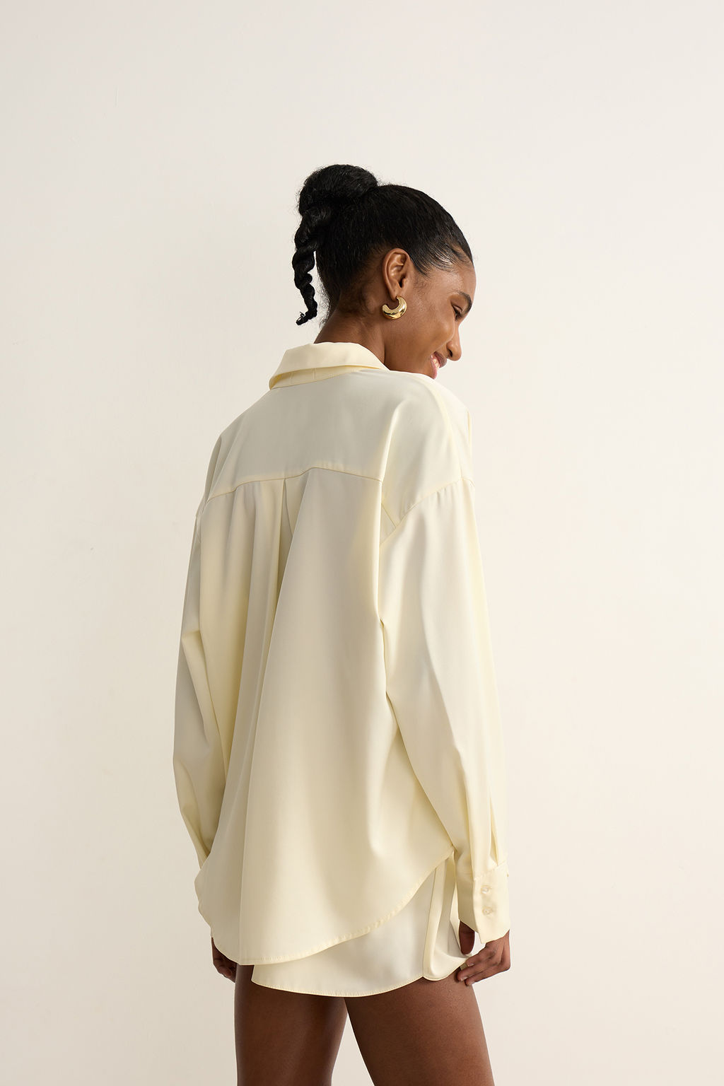 Рубашка из сатина прямого силуэта - Mollis фото 4