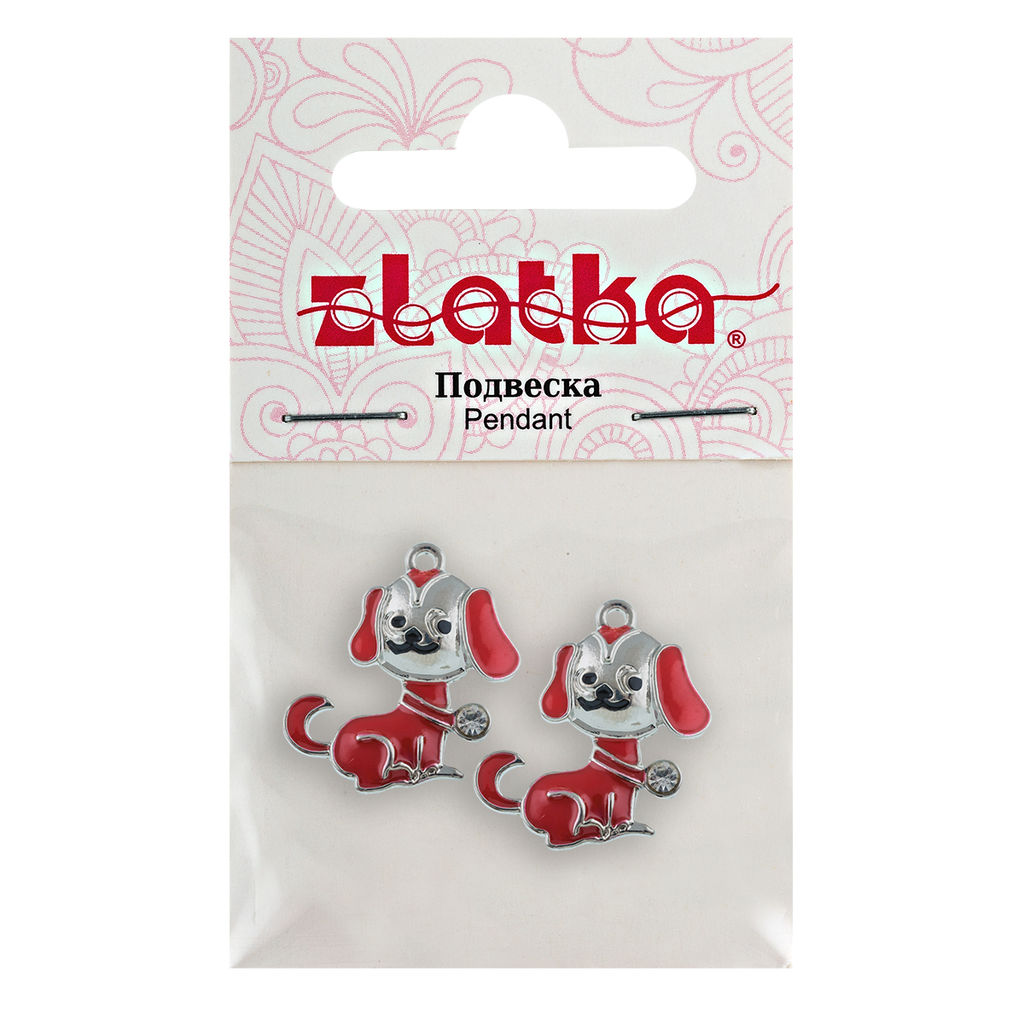 Zlatka Подвеска MFG 10 х 2 шт №10 Красный пес 22х25 мм  фото 3