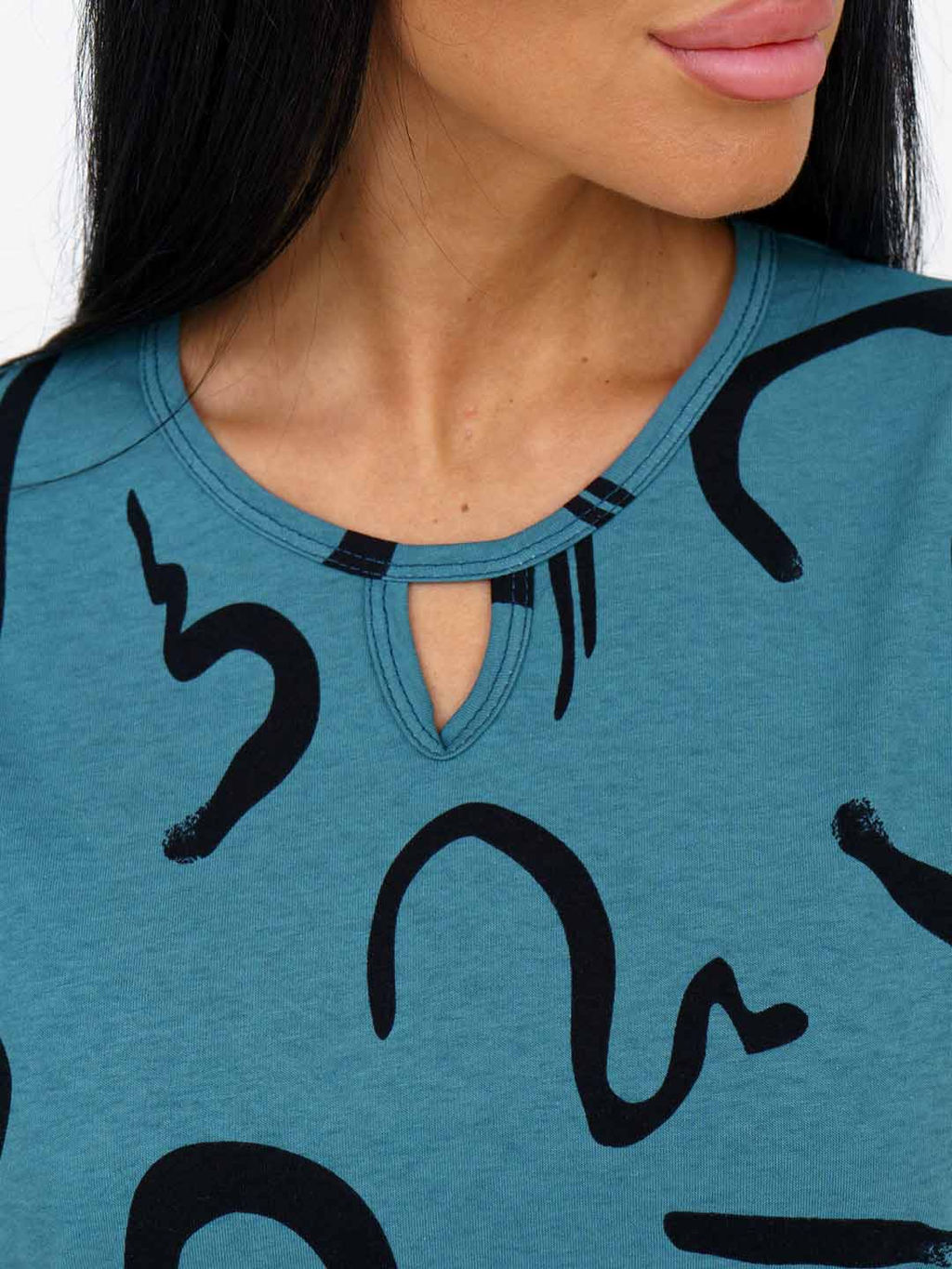 Туника женская, цвет сине-зеленый