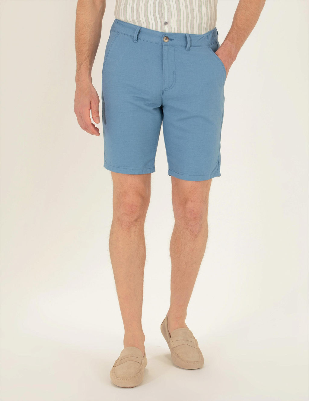 Koyu Mavi Slim Fit Bermuda _ort - Pierre cardin фото 2