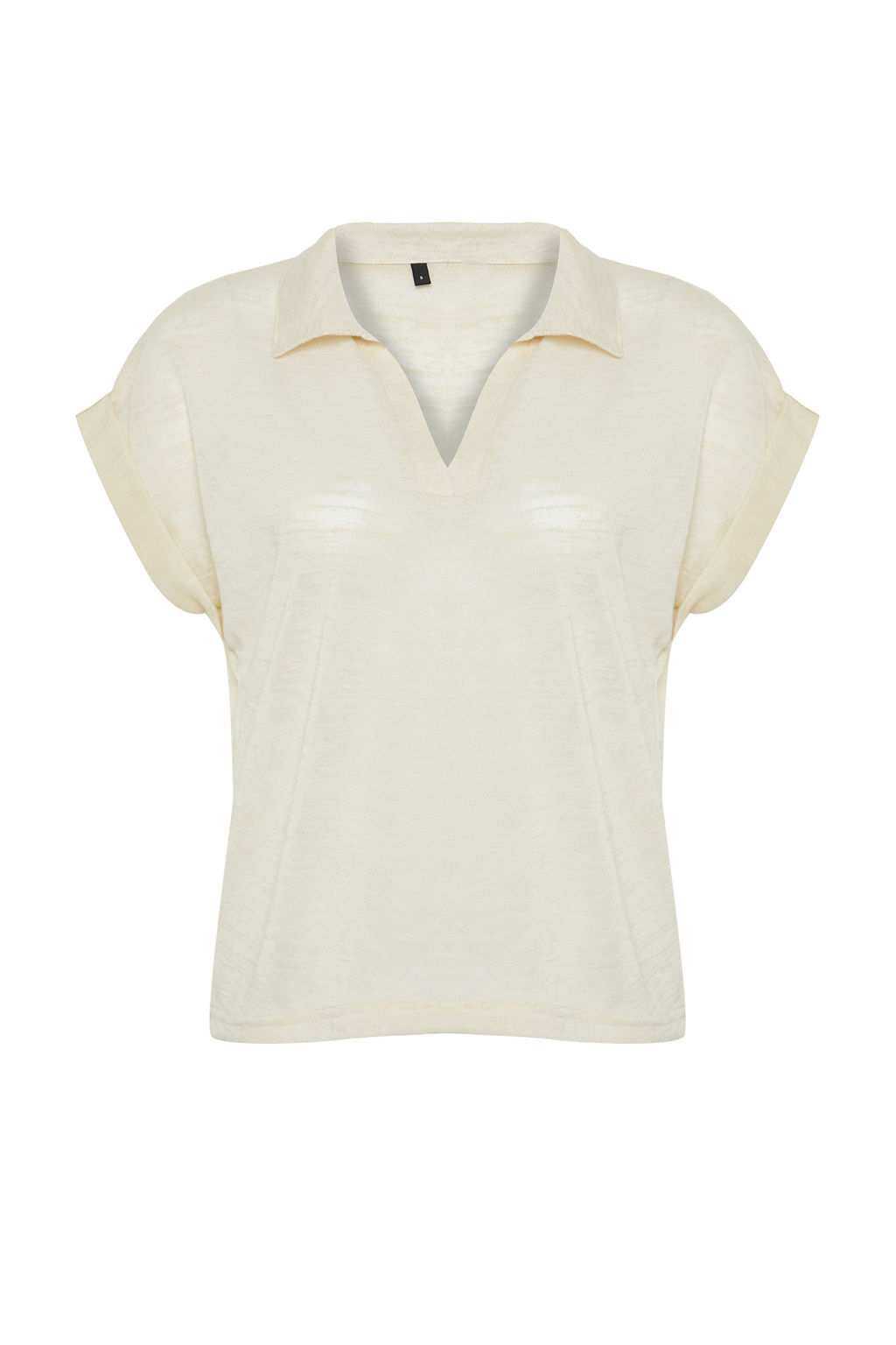 Tas Keten Gorunumlu Regular/Normal Kal?p Polo Yaka K?sa Kollu T-shirt - Trendyolmilla фото 7