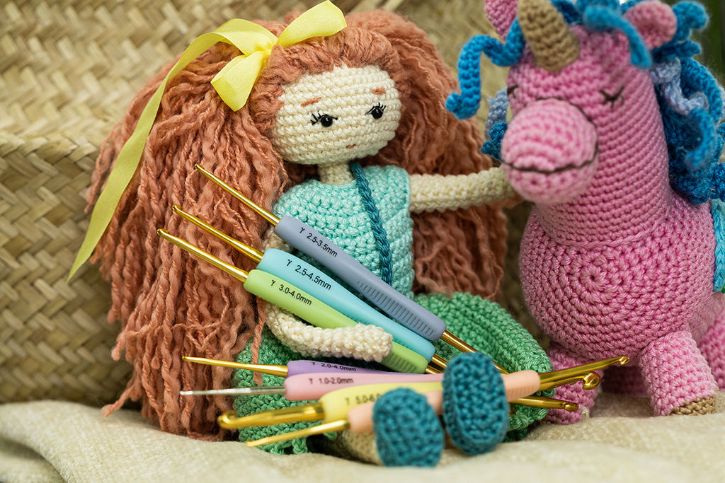 Для вязания Gamma RHP крючок с прорезин. ручкой алюминий d 2.5 мм 16 см в блистере