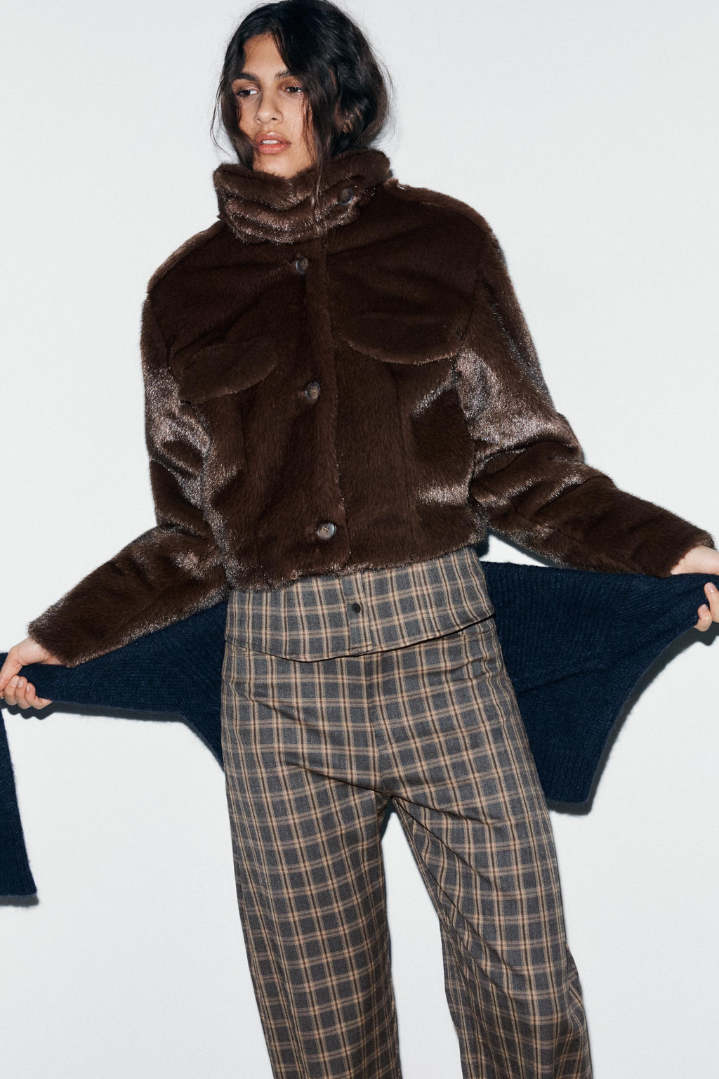 CHECKED BALLOON TROUSERS - Zara фото 9