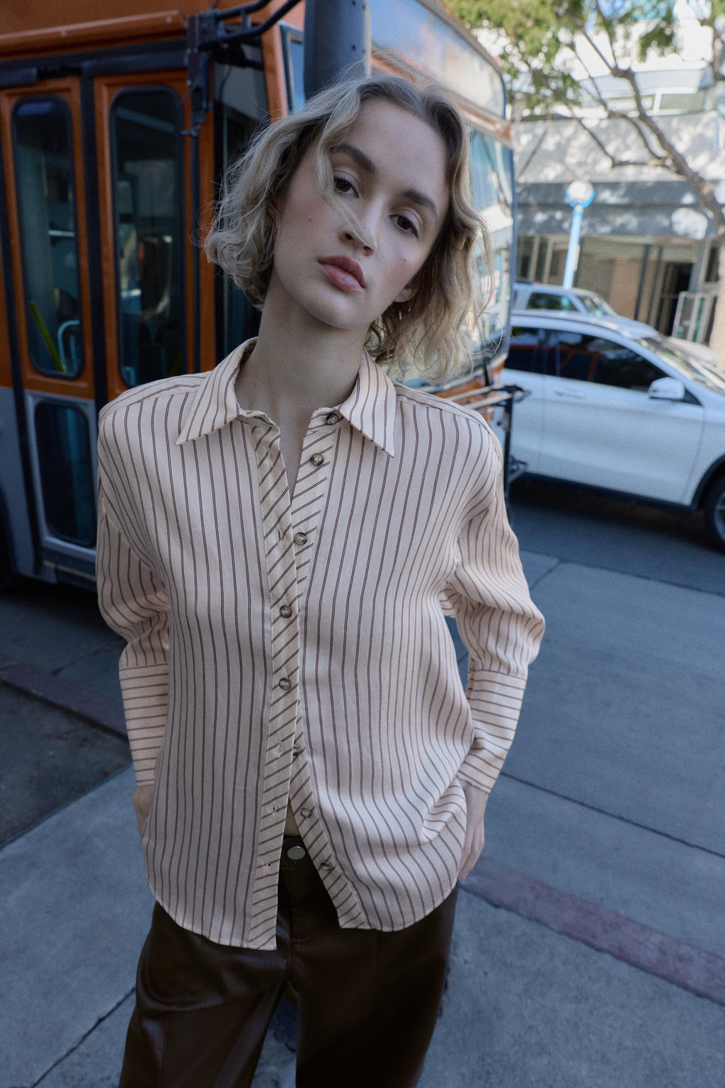 STRIPED SHIRT WITH WIDE CUFFS - Zara фото 5