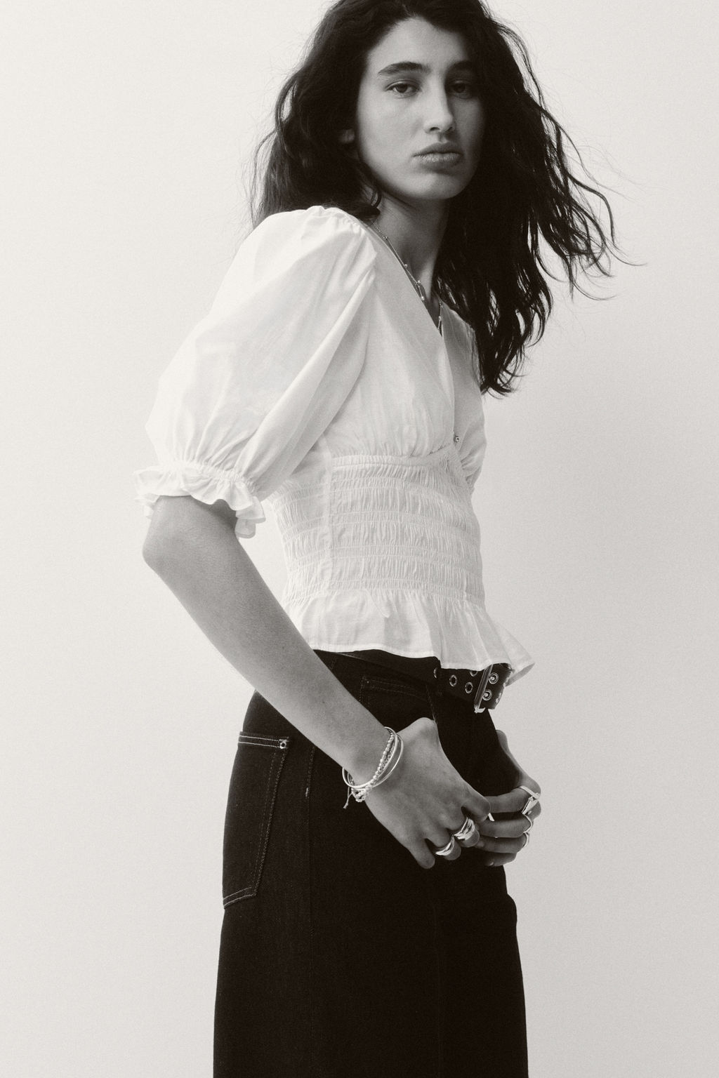 Blusa con cintura nido de abeja - H&m фото 6