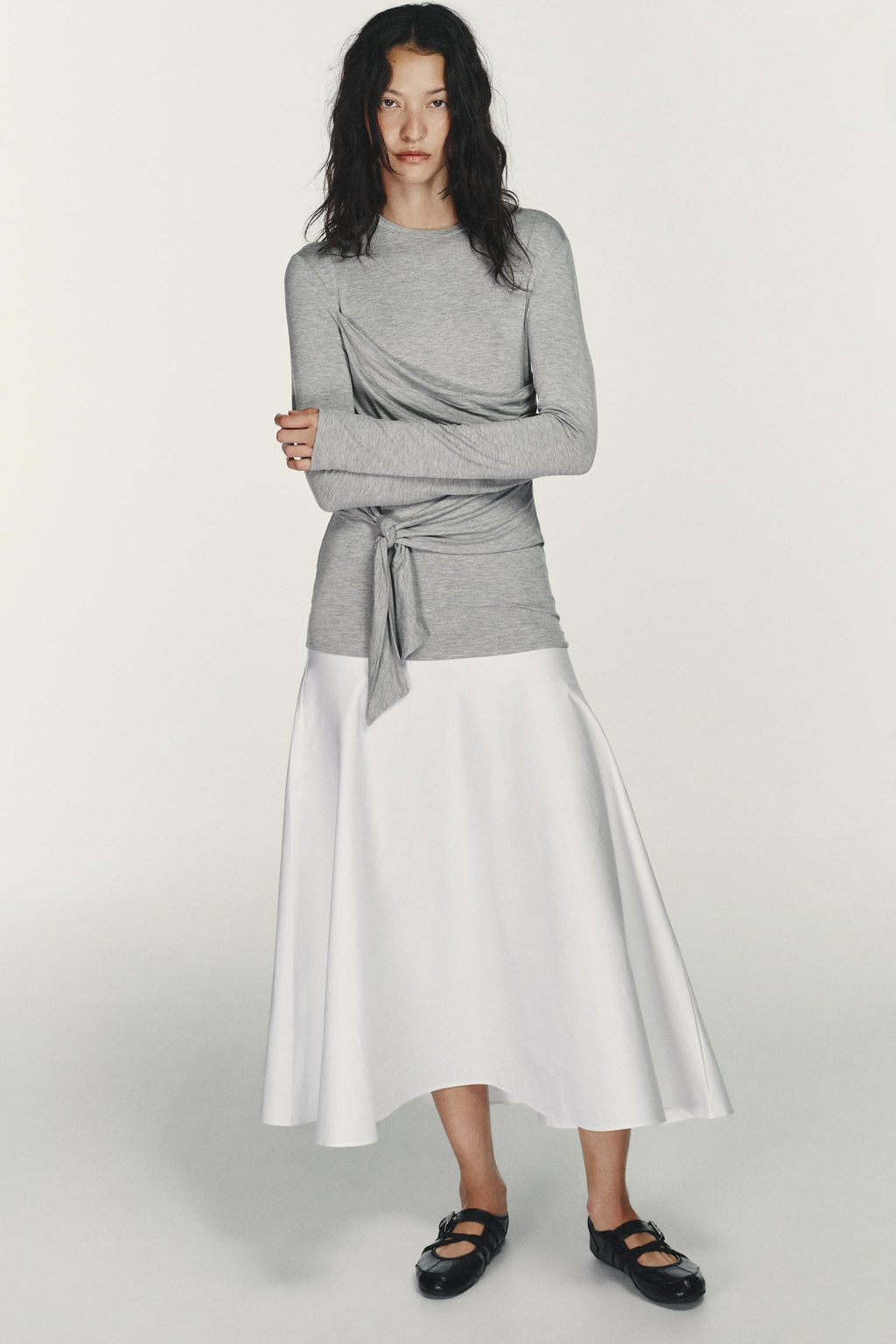 MIDI DRESS WITH TIE DETAIL