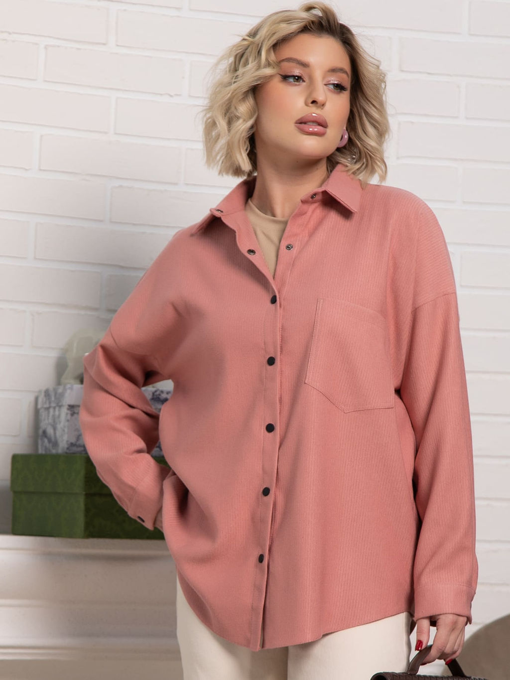 Рубашка Загадочная девушка (пыльная роза) Б15170-4М