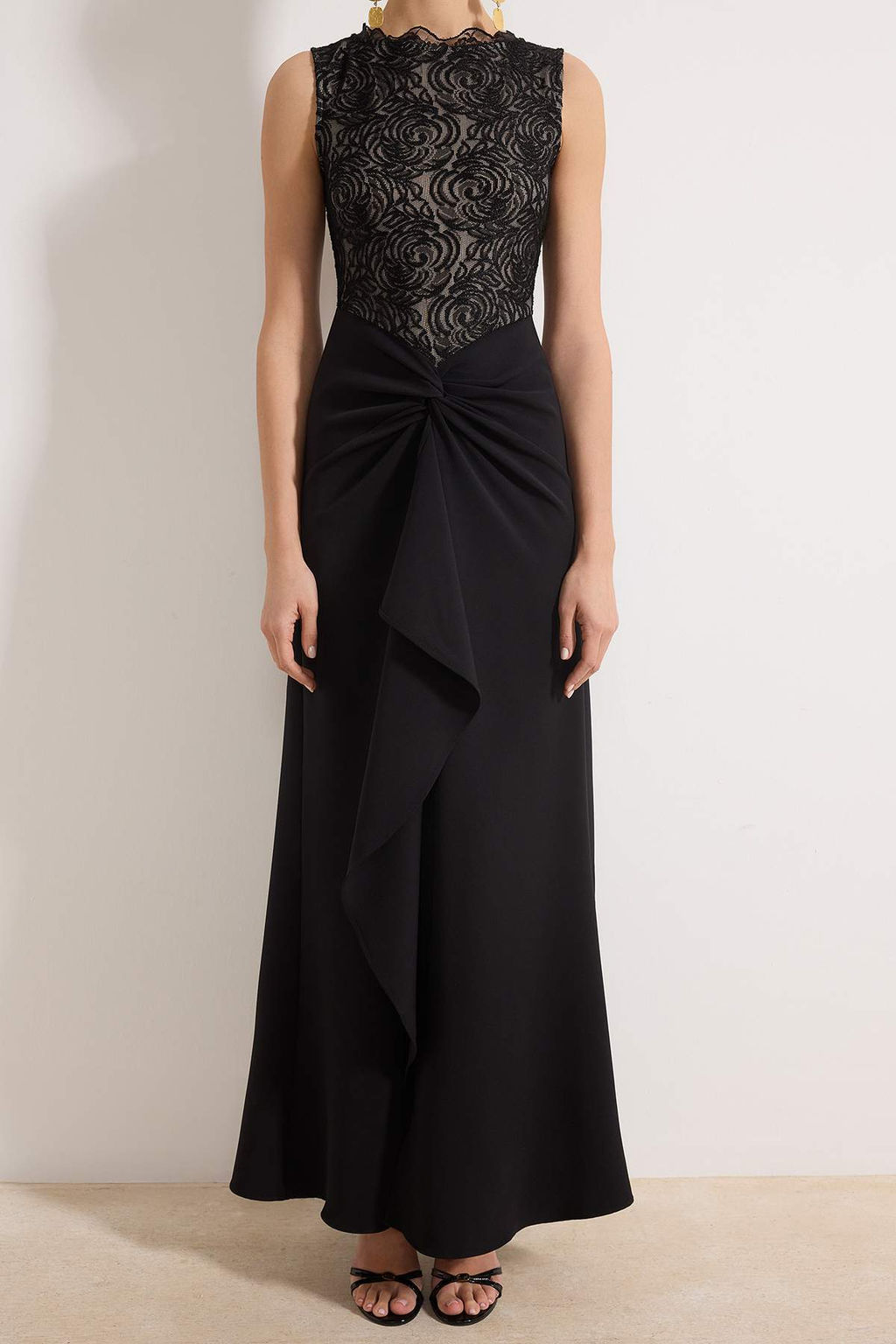 Siyah Dantel Detayl? Dokuma Maxi Abiye & Mezuniyet Elbisesi TPRSS26AE00003 - Trendyolmilla фото 3