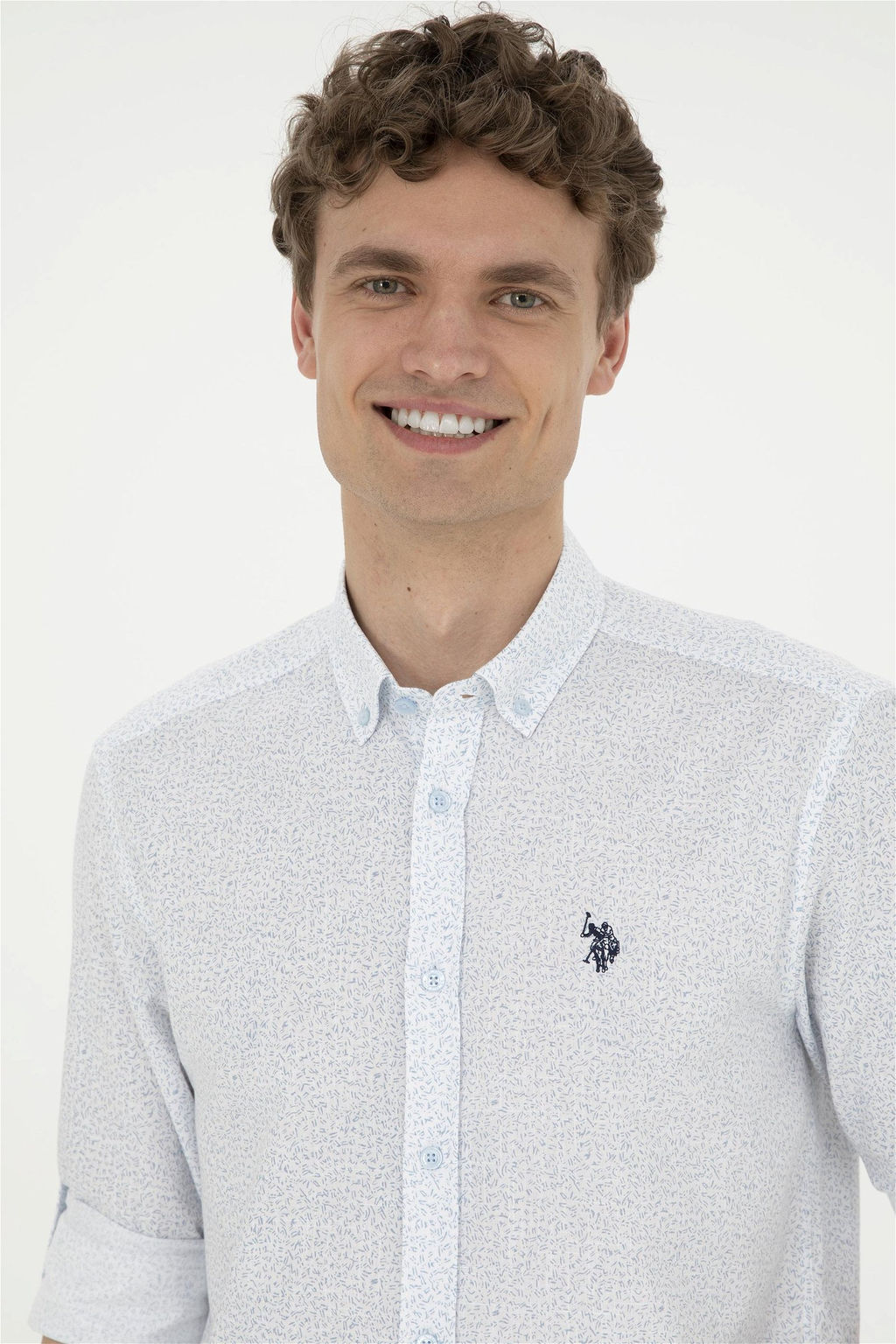 Мужская синяя рубашка с длинным рукавом Неожиданная скидка в корзине - U.s. polo assn фото 2