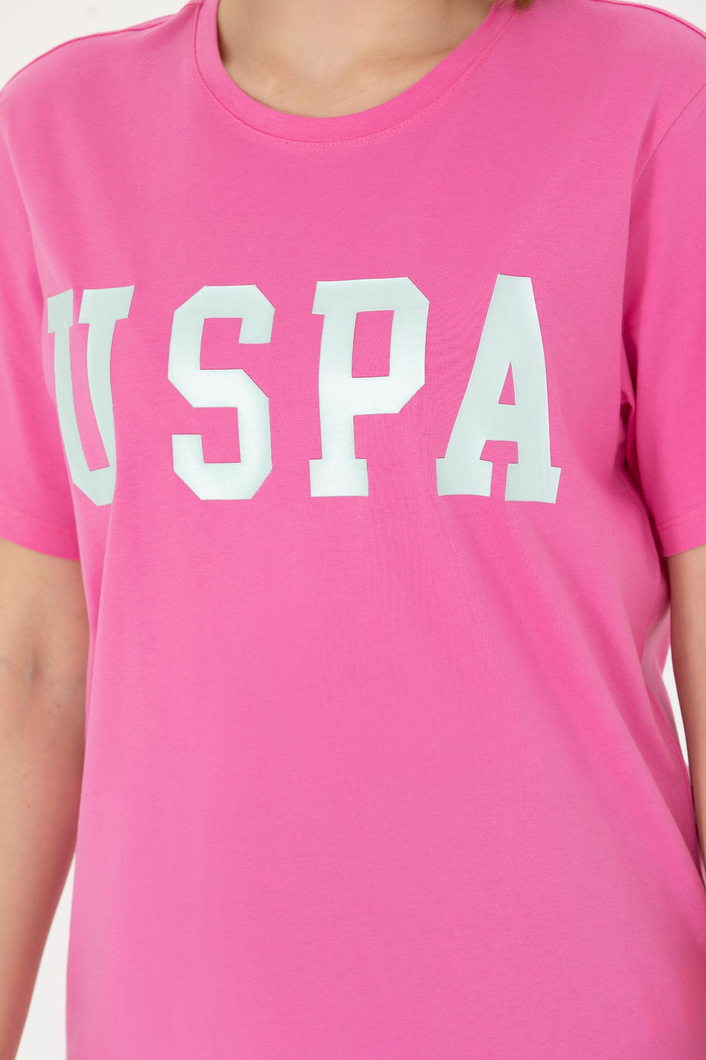 Женская розовая базовая футболка Неожиданная скидка в корзине - U.s. polo assn фото 7