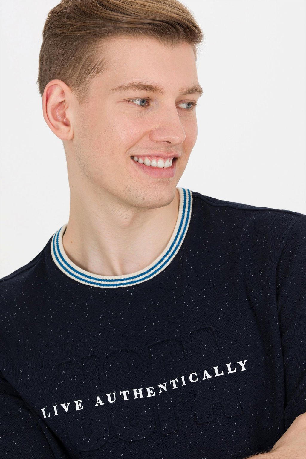 Мужская темно-синяя толстовка с круглым вырезом - U.s. polo assn фото 8