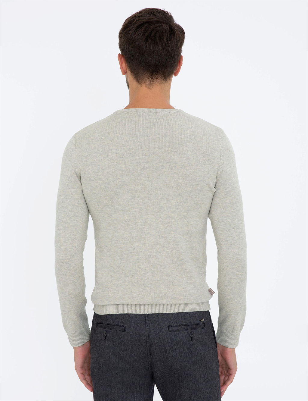 Kum Melanj Slim Fit Bisiklet Yaka Basic Triko Kazak - Pierre cardin фото 4