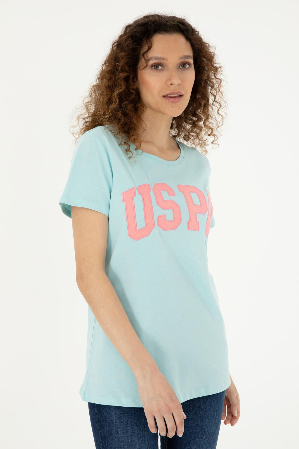 U. S. Polo Assn / Женская базовая футболка цвета морской волны - U.s. polo assn фото 3