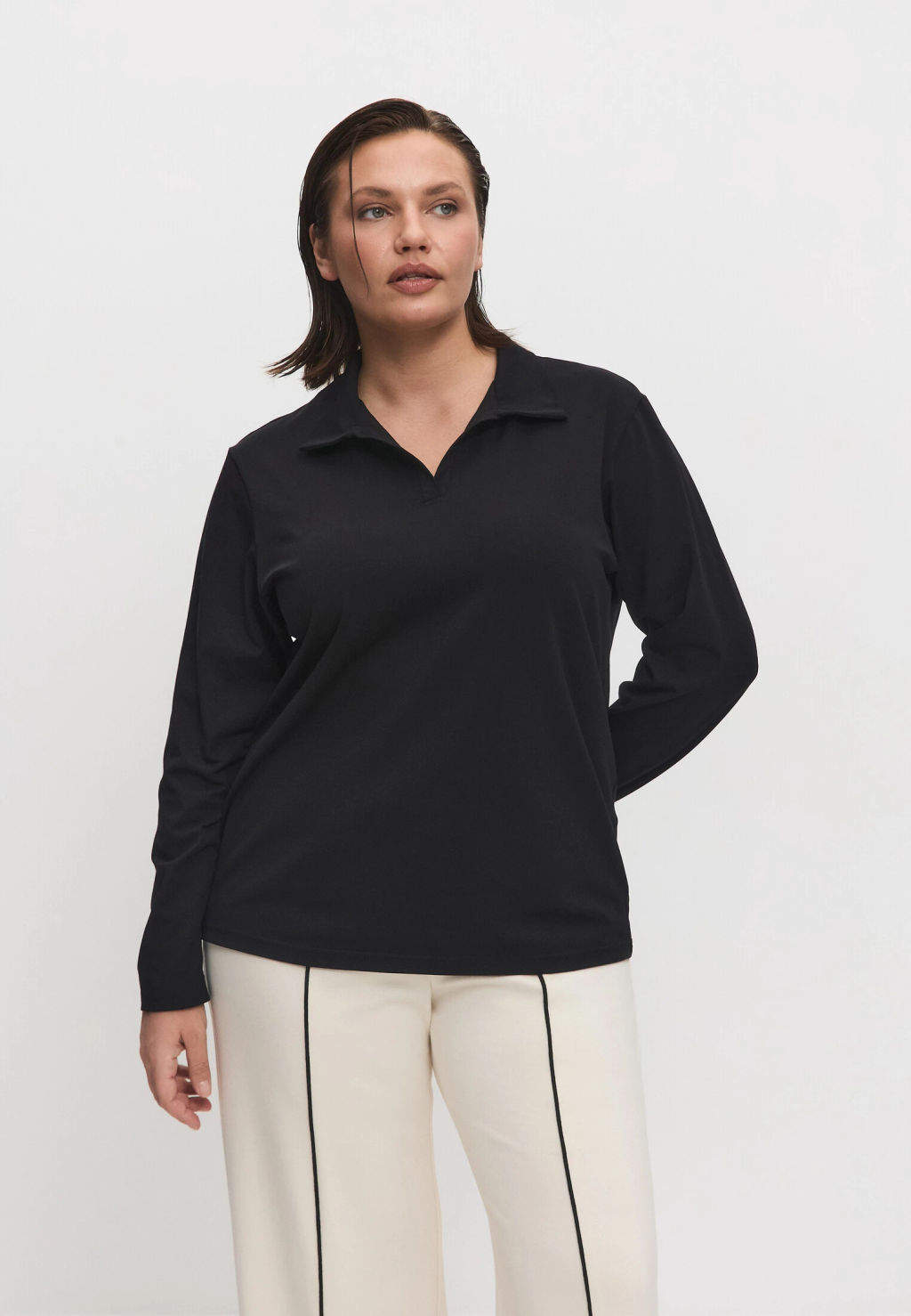 Лонгслив-поло 26204-536 черный