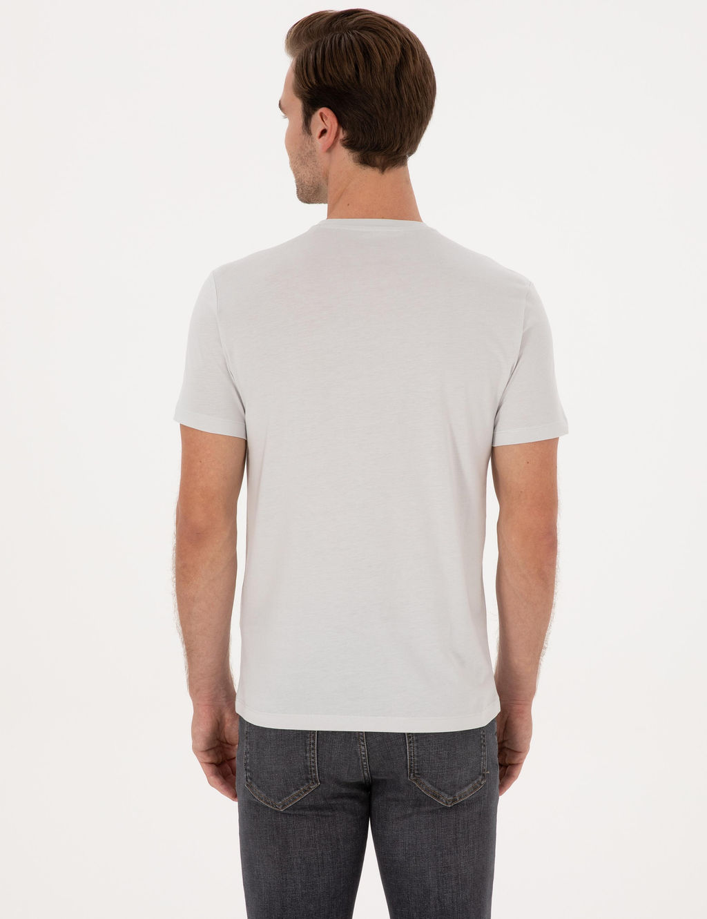 Ta_ Slim Fit %100 Pamuk Bisiklet Yaka Basic T-shirt - Cacharel фото 5