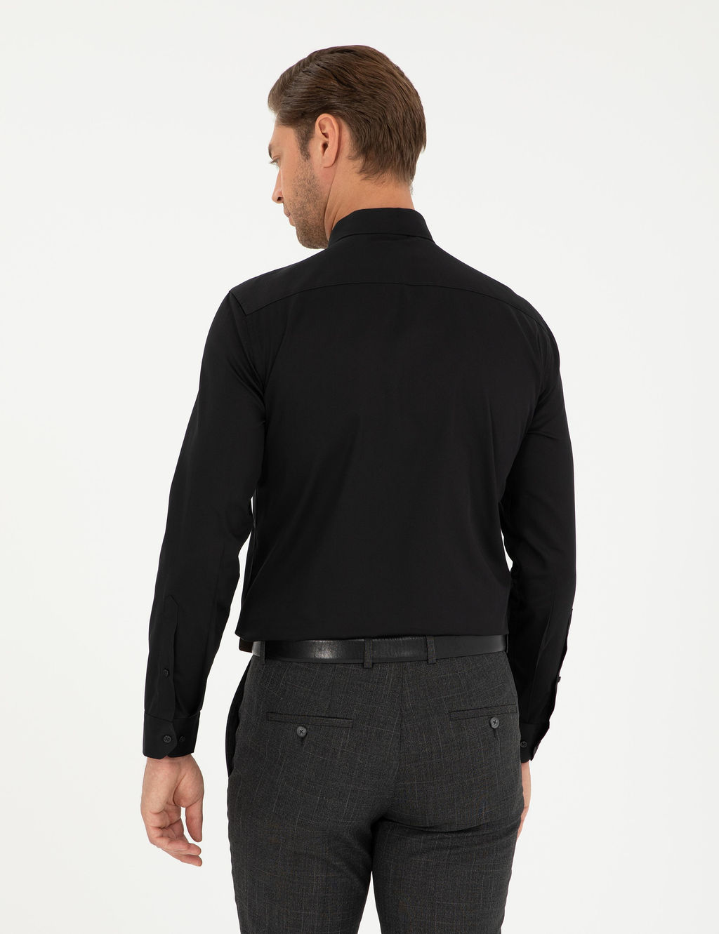 Siyah Slim Fit Uzun Kollu Basic G_mlek - Pierre cardin фото 5