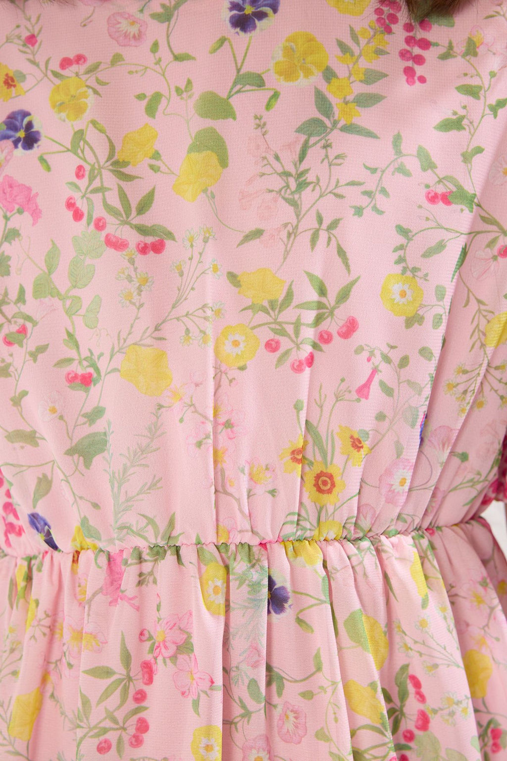 Pembe K?z Cocuk Mini Me Cicekli Dokuma Anne-K?z Bayraml?k Elbise TKDSS25EL00056 - Trendyolmilla фото 5