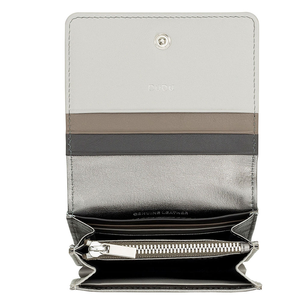 Итальянский кожаный кошелек DuDu серии Flores | темно-серебристый - Dudubags фото 4