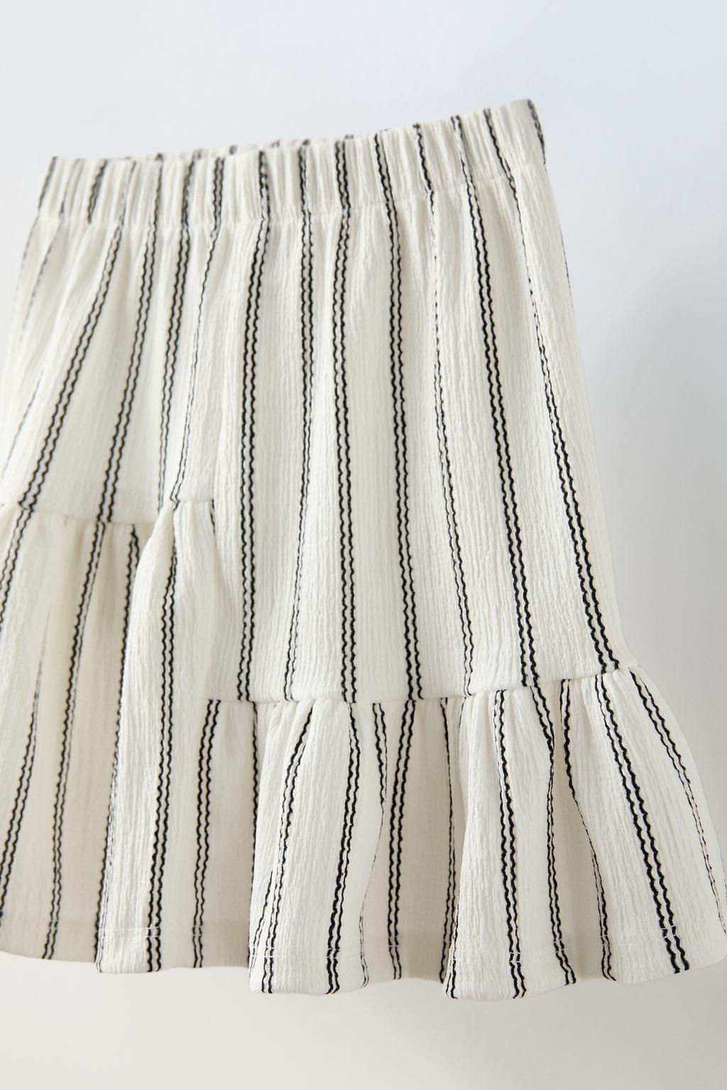 STRIPED TEXTURED TOP AND SKIRT CO-ORD - Zara фото 7