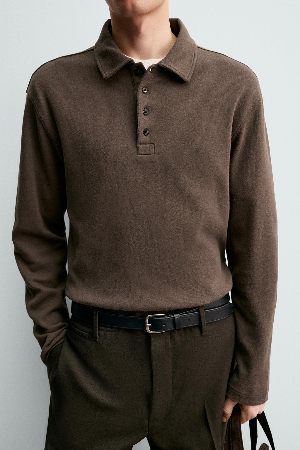 BRUSHED TEXTURED POLO SHIRT ORIGINS - Zara фото 14