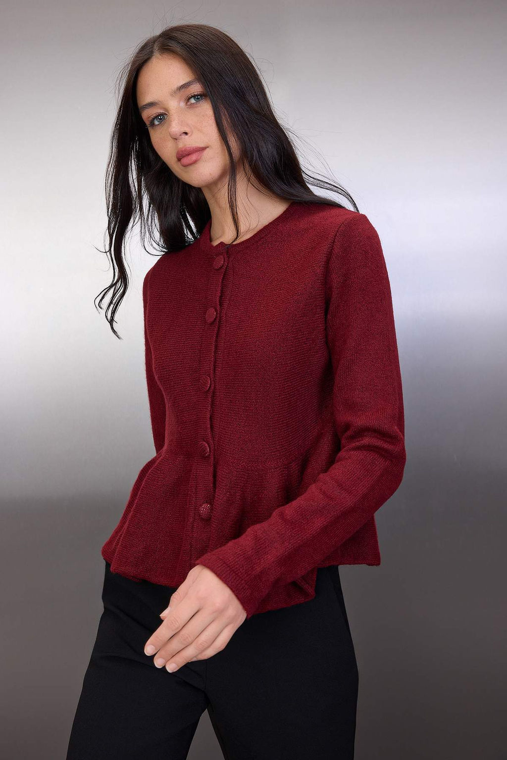 Antrasit Bisiklet Yaka Etek Ucu Volanl? Triko H?rka TWOAW26HI00232 - Trendyolmilla фото 13