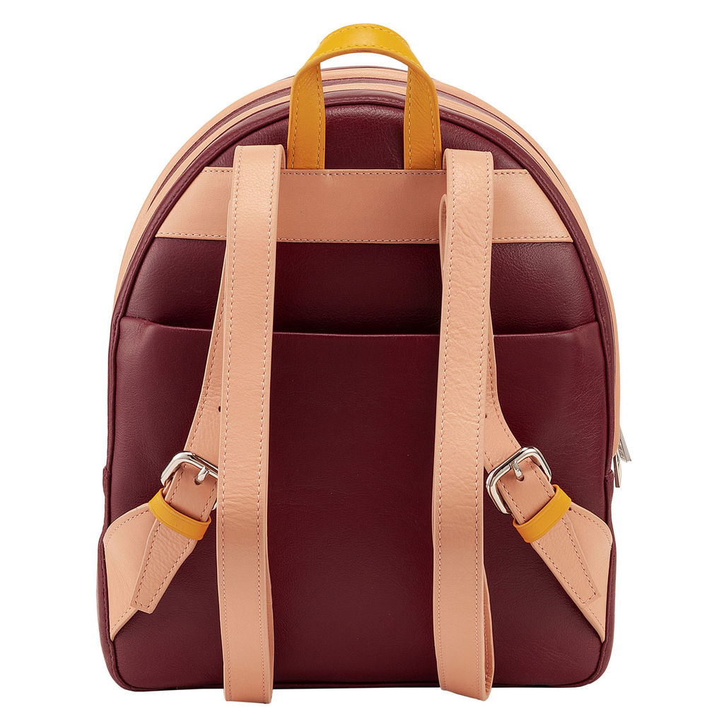 Итальянский женский кожаный рюкзак DuDu Bags серии Favignana | бордово-розовый - Dudubags фото 3