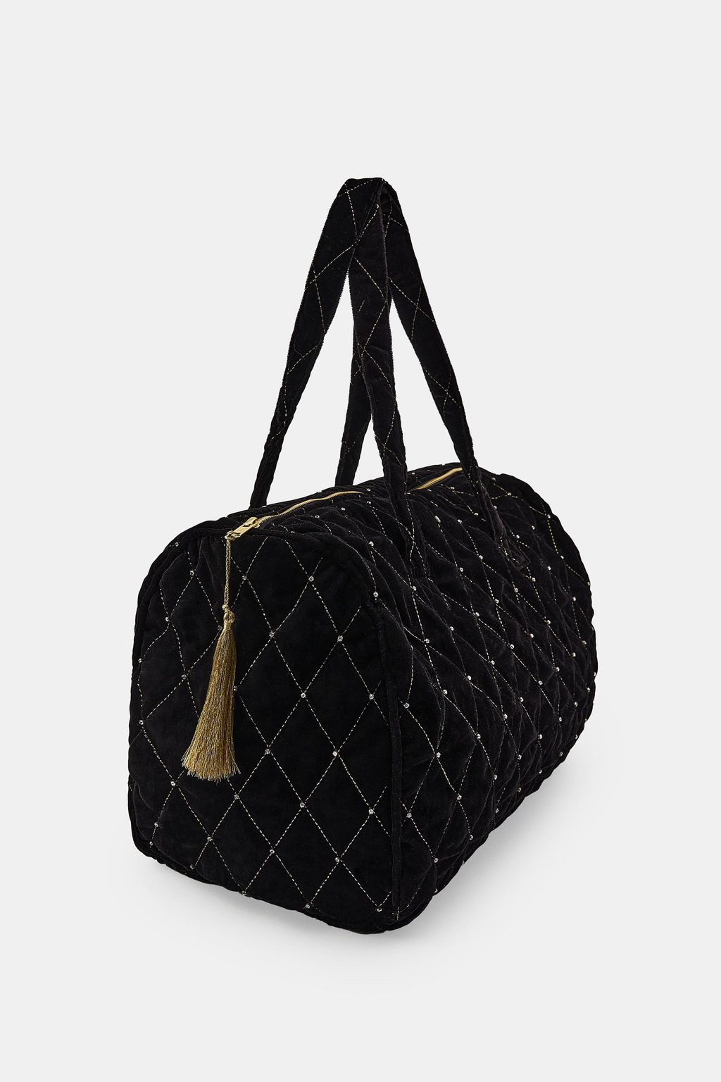 QUILTED VELVET GLITTER BAG