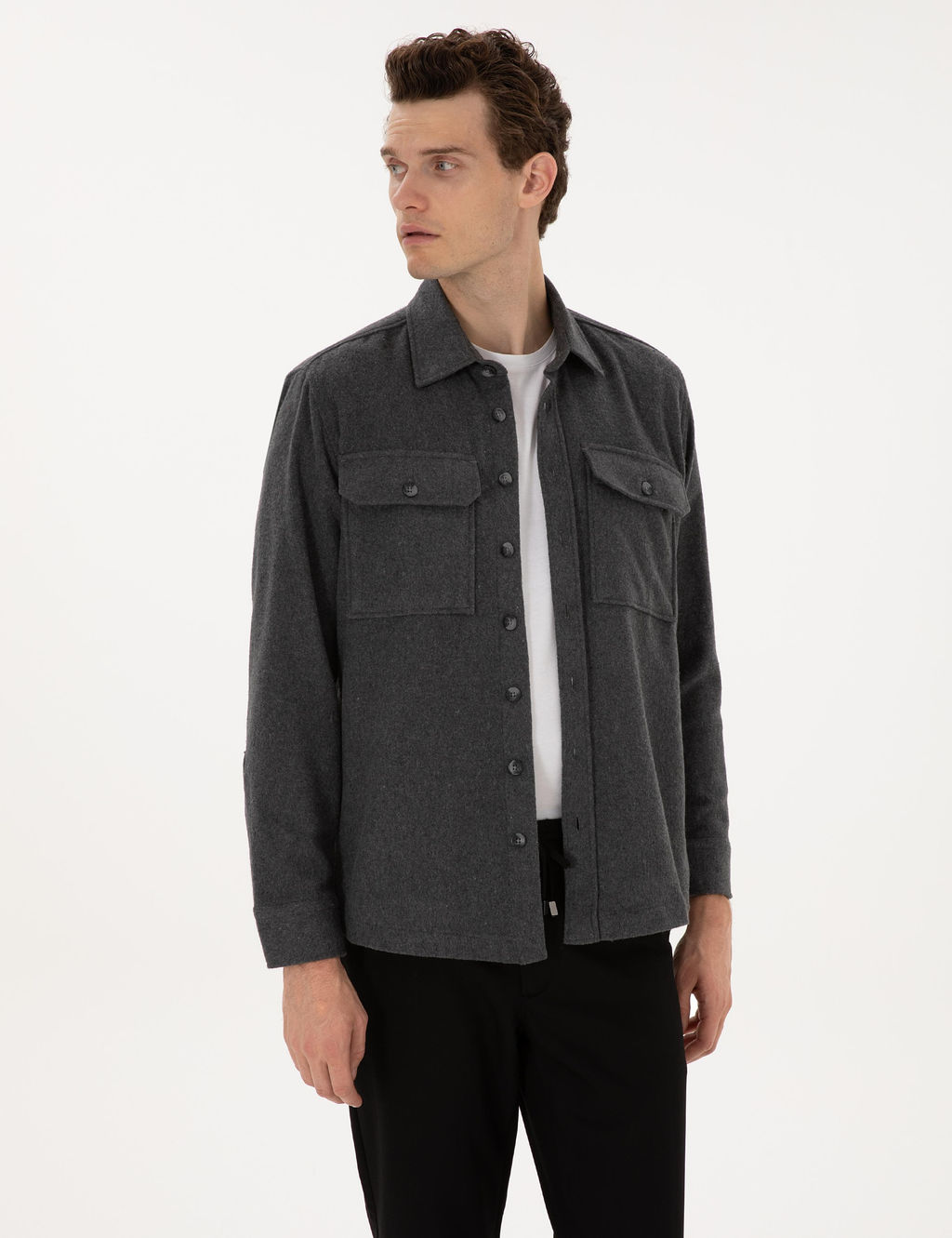 Antrasit Comfort Fit Uzun Kollu G_mlek - Pierre cardin фото 3