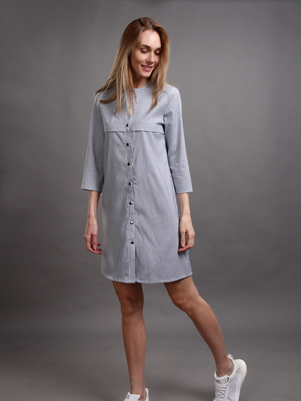 ПЛАТЬЕ РУБАШКА ПЛ509 В ПОЛОСОЧКУ - Assana фото 2